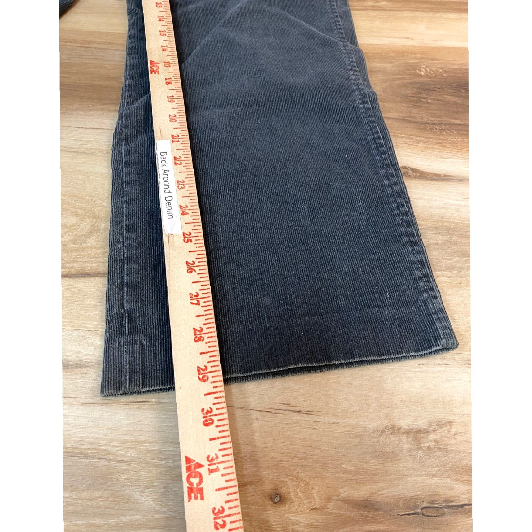 Lands' End Lands' End Mens Corduroy Pants Flat Front Regular Fit 35x30 Gray Charcoal Vintage? No. 5-Pocket Workwear Casual Pants Mens Size US 35 - 4 Thumbnail
