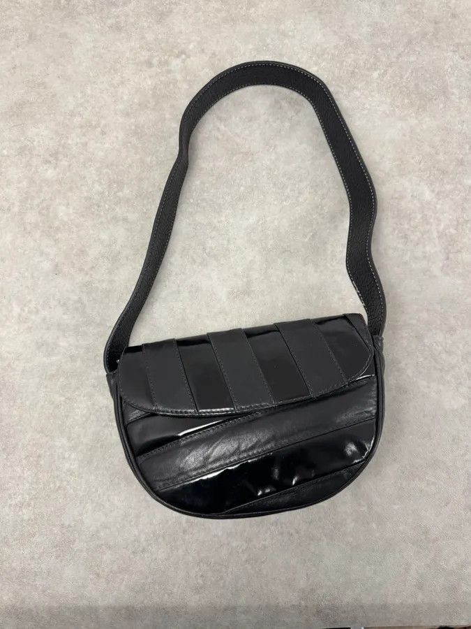 Vintage 1990s Versace Black Lines Leather Handle Bag Size ONE SIZE - 6 Thumbnail