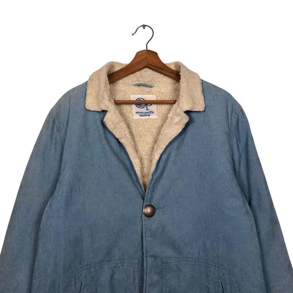 Japanese Brand × Ocean Pacific × Vintage 📌Vintage Indigo Denim Jacket Ocean Pacific Fur Lining Size US L / EU 52-54 / 3 - 4 Thumbnail