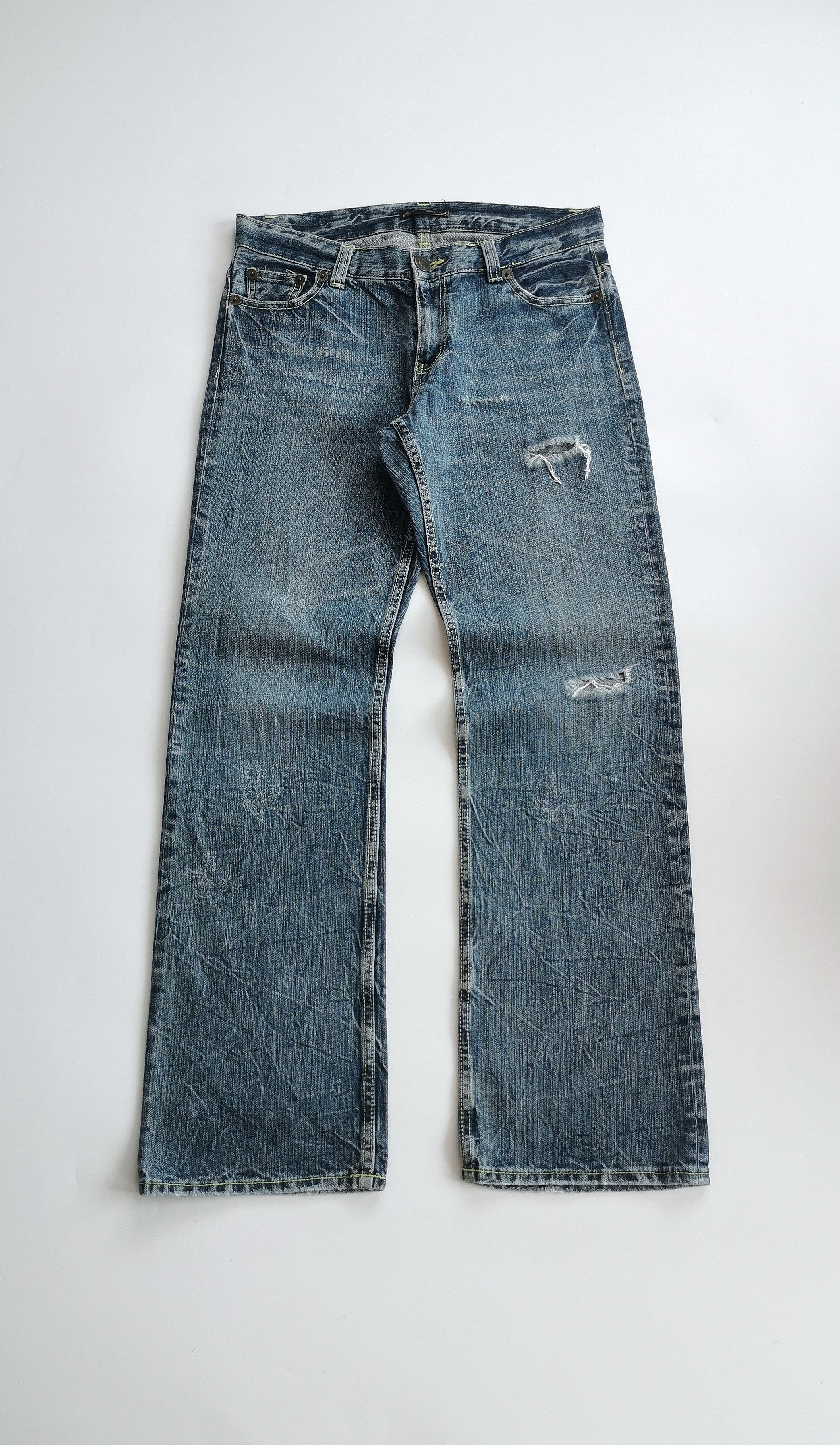 Hysteric Glamour RARE❤️‍🔥FLARE JEANS DISTRESSED ORIRIN RIPPED FLARED JEANS Size US 32 / EU 48 - 5 Thumbnail