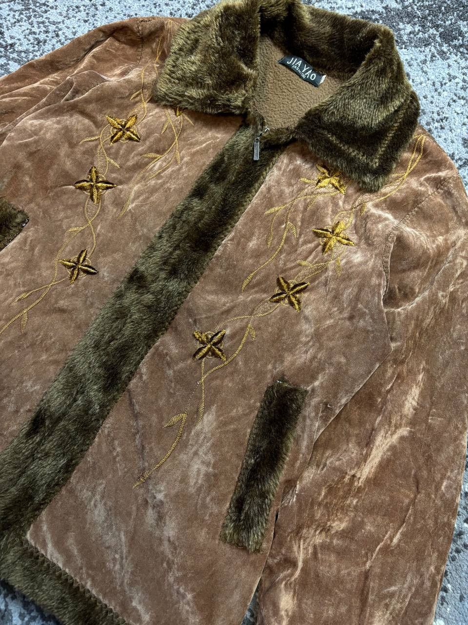 If Six Was Nine × Vintage Vintage Y2K Suede Leather Style Fur Faux Collar Sleeve Jack Size US S / EU 44-46 / 1 - 2 Thumbnail