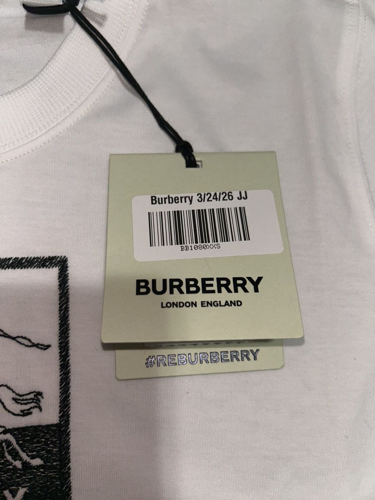Burberry Burberry Margot EKD White Cotton T-Shirt XXS New w Tags Size XXS / US 00 / IT 34 - 9 Thumbnail