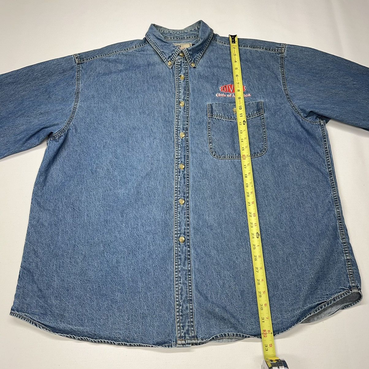 Lee × Vintage VTG Lee Denim Shirt Blue Button Down Embroidered Divco Size US XXL / EU 58 / 5 - 18 Thumbnail