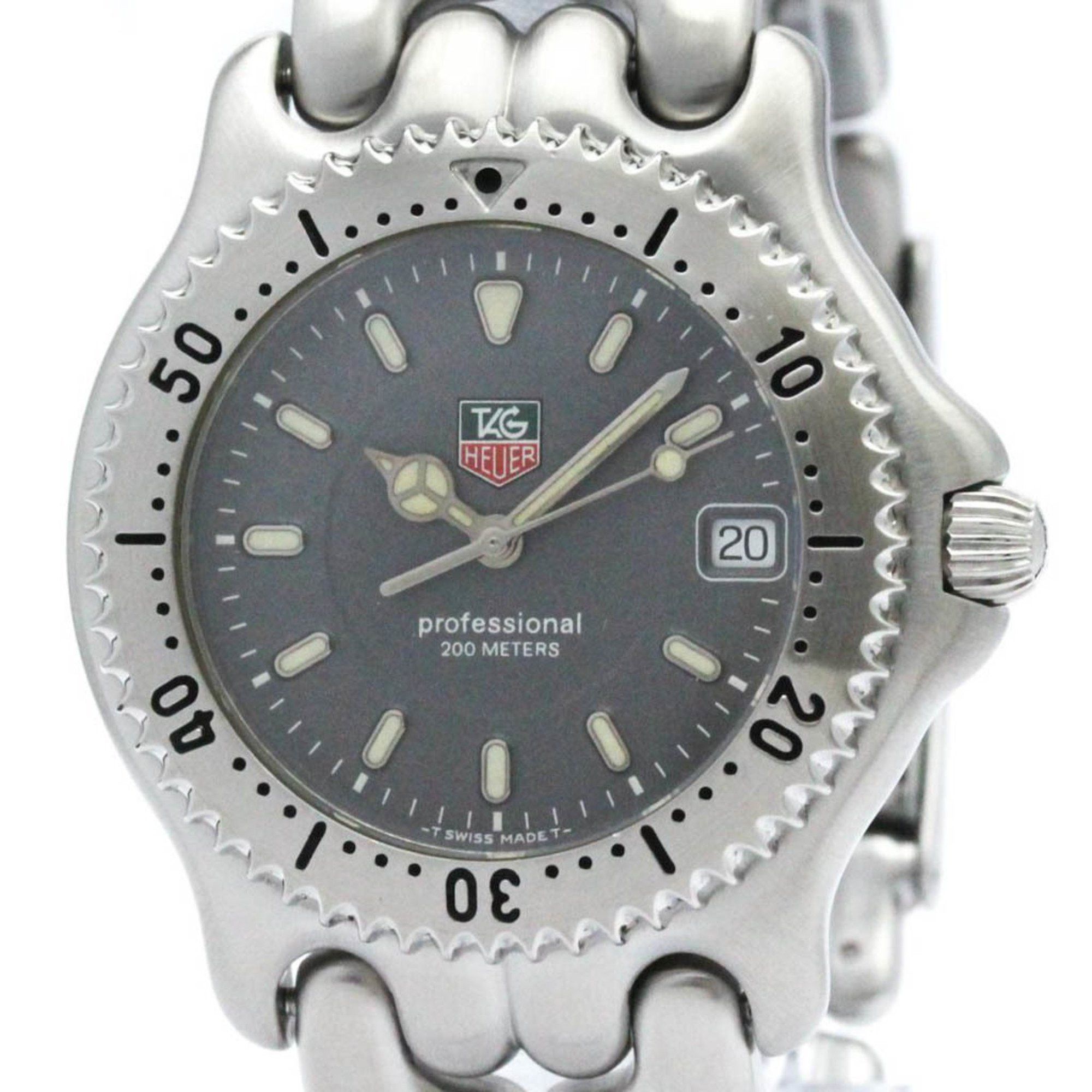 image of Polished Tag Heuer Sel Professional 200M Steel Quartz Mens Watch Wg1113 Bf568328 in Grey, Women's