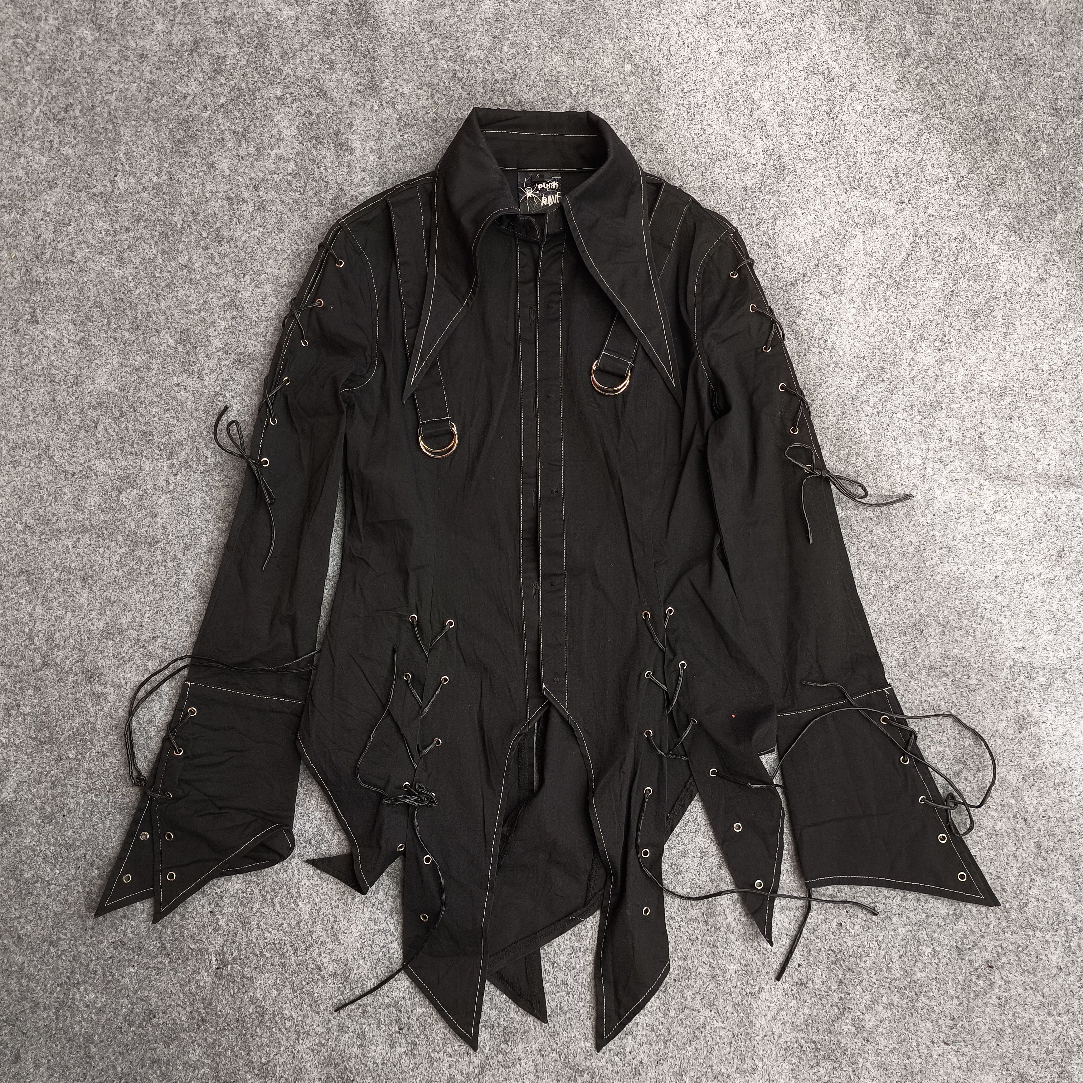 Punk rave shirt Lace up