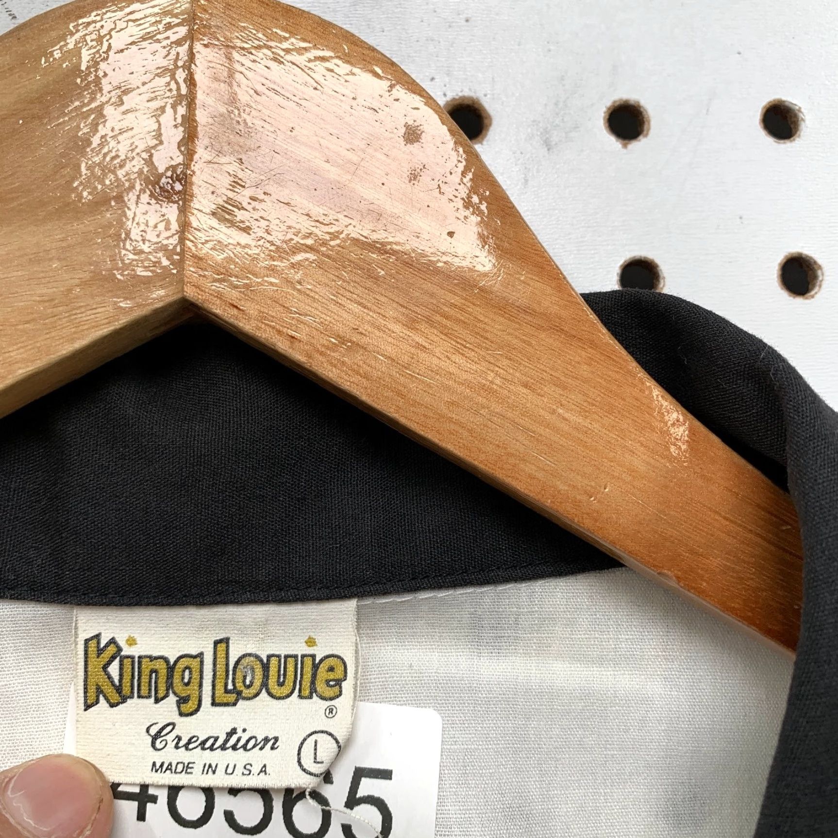 Vintage VINTAGE King Louie Bowling Shirt Men Large Black White Chain Stitch FRED USA Size US L / EU 52-54 / 3 - 3 Thumbnail