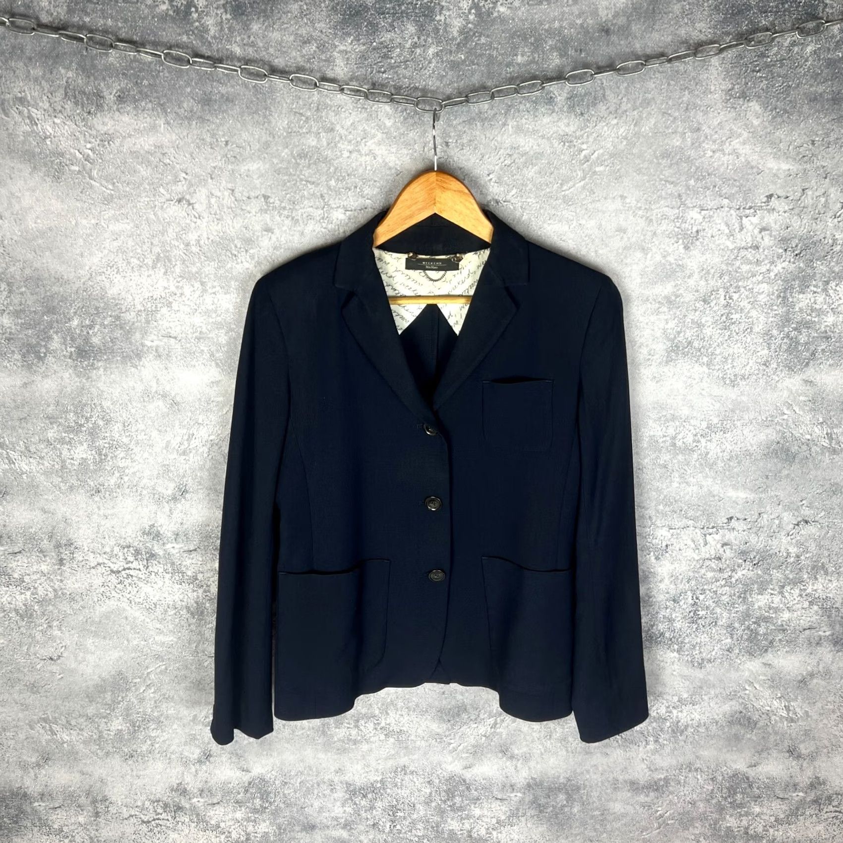 Vintage Weekend Max Mara Wool Blazer Black Jacket Size 6 Italy Office Chic Basic Jacket Womens Size M / US 6-8 / IT 42-44 - 2 Thumbnail