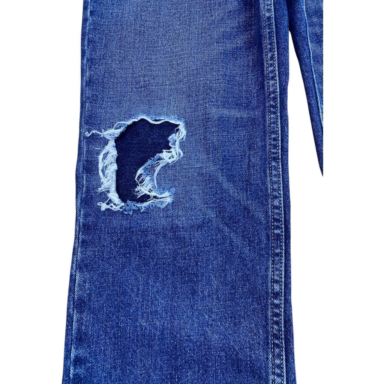 Hollister Hollister Slim Straight Blue Wash Distress Patch Style Jeans Size US 32 / EU 48 - 5 Thumbnail