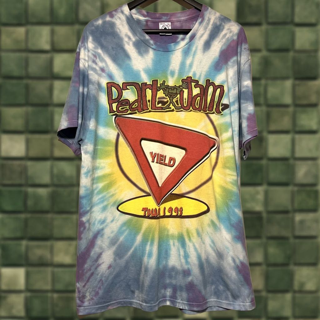 Delta VINTAGE Pearl Jam T-Shirt 1998 Yield Tour Tie Dye XL Delta Pro Weight Mens Size US XL / EU 56 / 4 - 1 Thumbnail