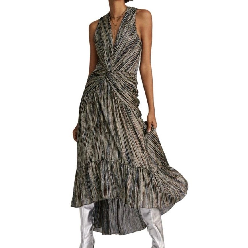 MISA Los Angeles MISA LOS ANGELES MAX DRESS METALLIC AVA TWIST RUCHED SZ XL Size XL / US 12-14 / IT 48-50 - 15 Thumbnail