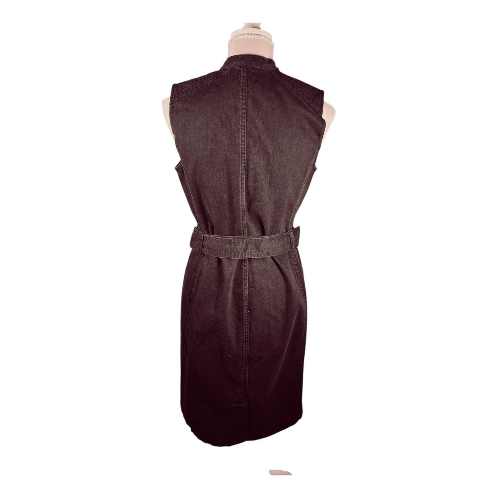 Lauren Ralph Lauren Lauren Ralph Lauren Brown Belted Zip Front Denim Dress Sz 6 Size M / US 6-8 / IT 42-44 - 2 Thumbnail