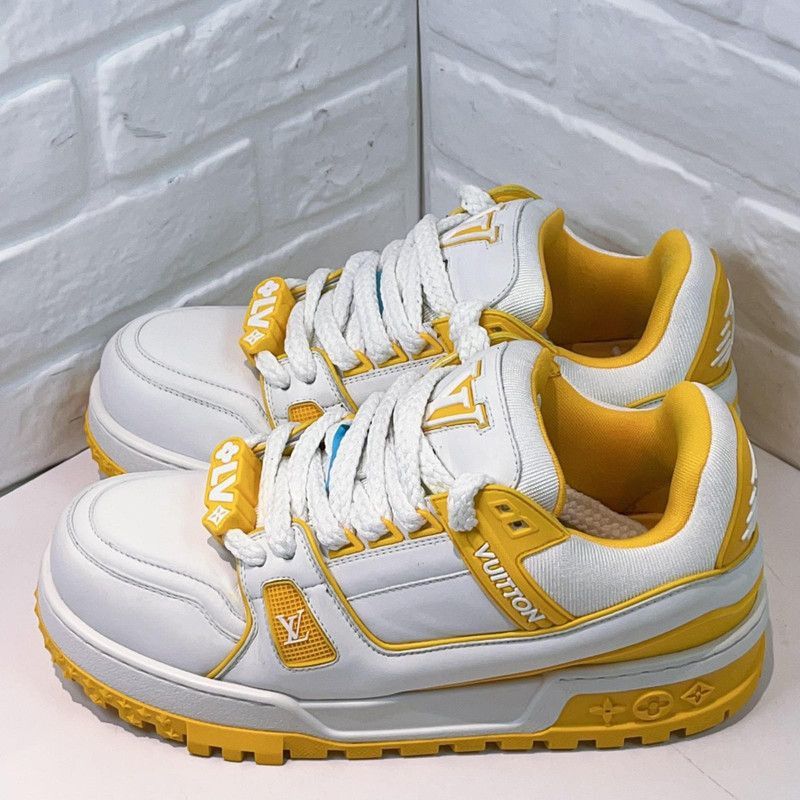 Louis Vuitton Louis Vuitton Trainer Maxi Sneakers in White and Yellow -25 Size US 8 / EU 41 - 1 Thumbnail
