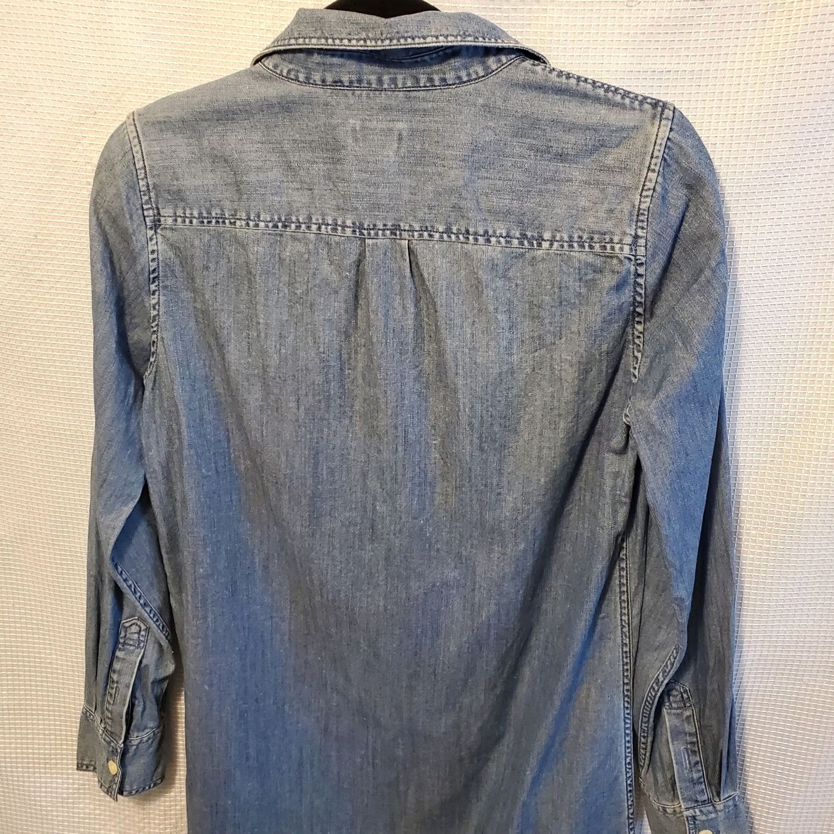J.Crew J Crew Blue Chambray Denim Popover Shirt Dress Long Sleeve Sz S Womens Capsule Size S / US 4 / IT 40 - 7 Thumbnail