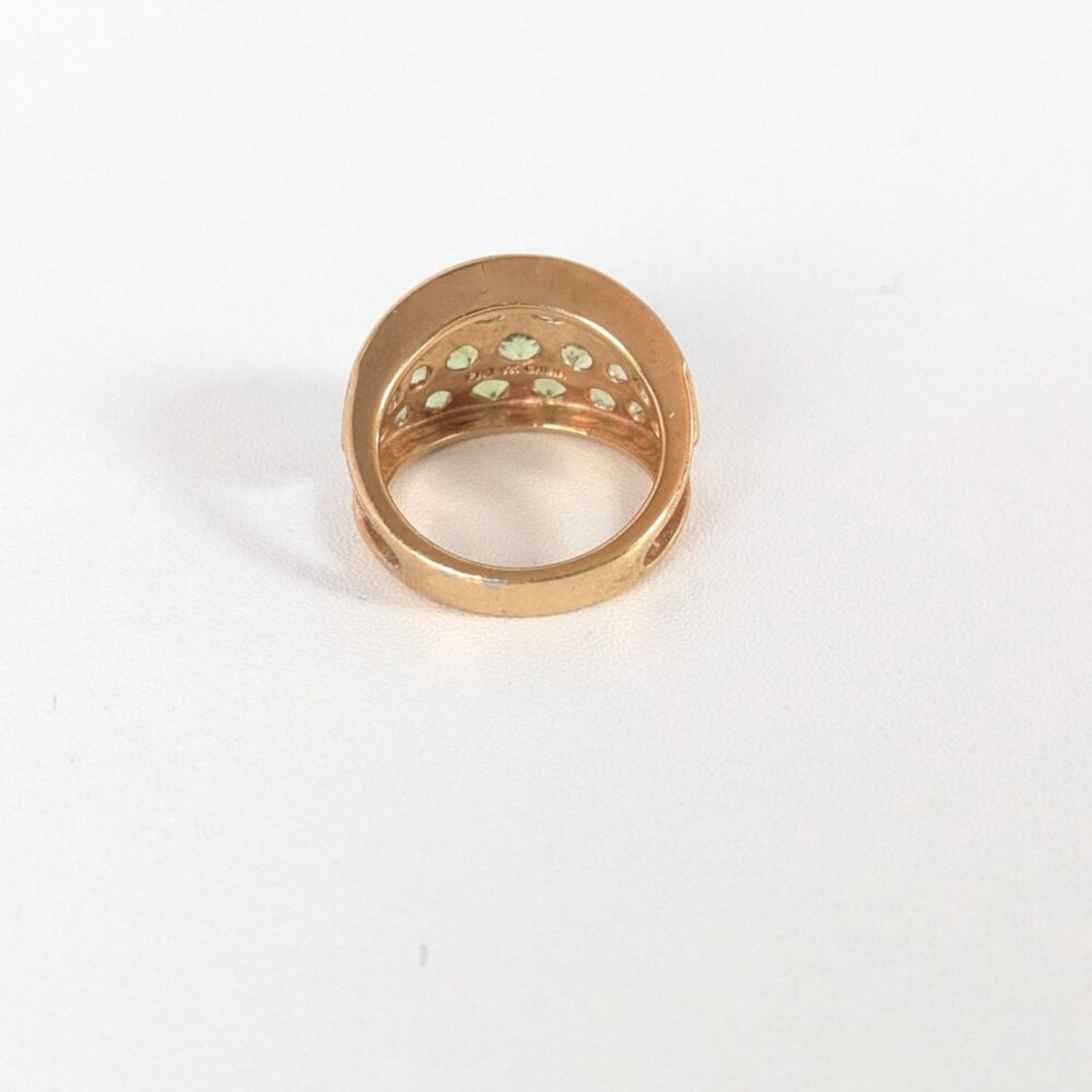 Vintage Vintage 925 Silver Ring Peridot Crystal Cluster Gold Plated Size ONE SIZE - 4 Thumbnail