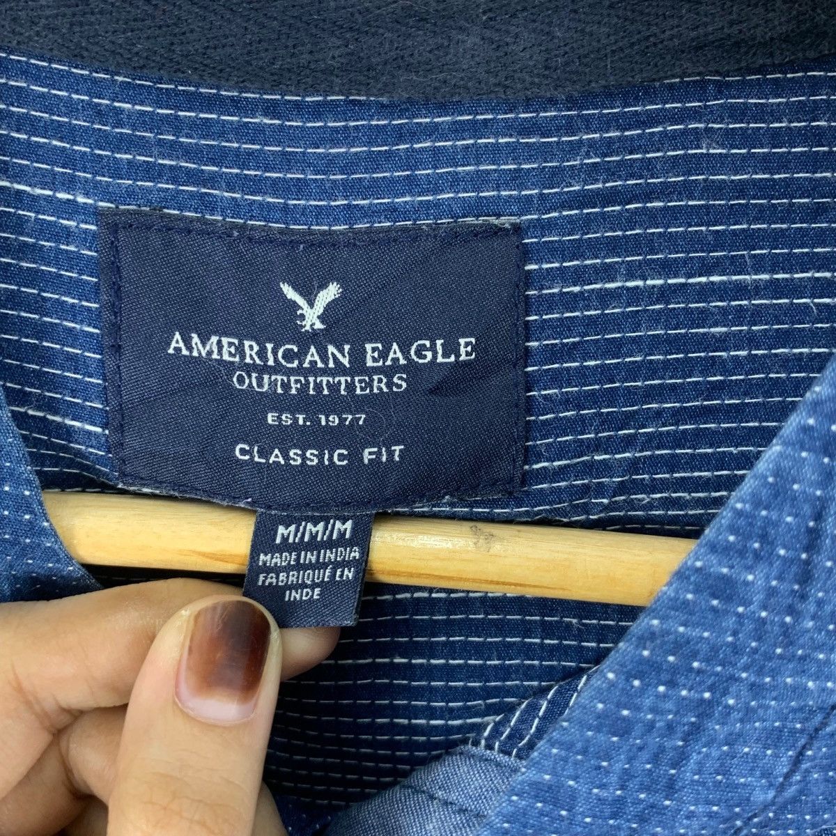 American Eagle Outfitters Vintage AMERICAN EAGLE OUTFITTERS Pure Indigo Hoodie Size US M / EU 48-50 / 2 - 8 Thumbnail