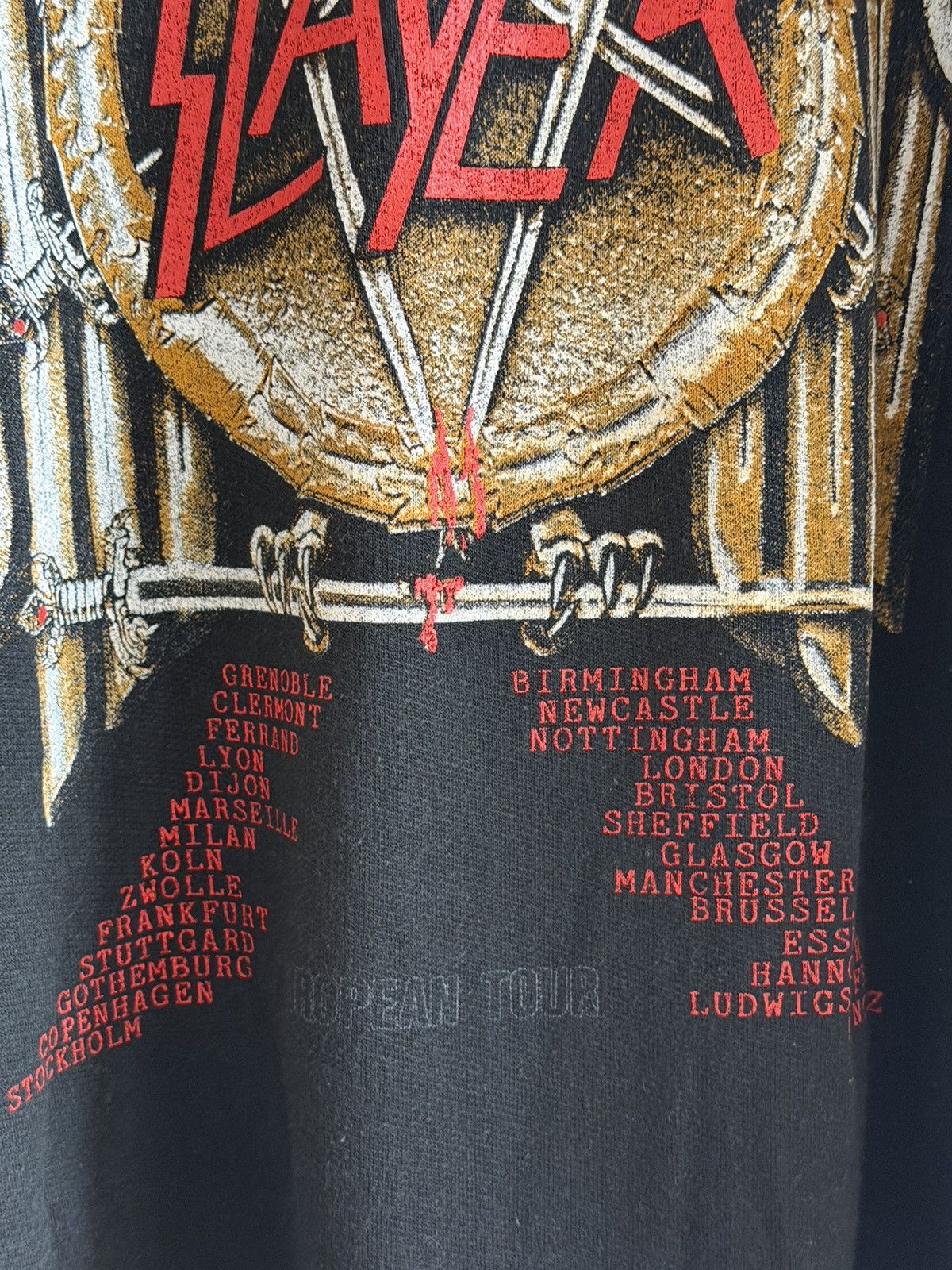 Slayer *RARE* 90s SLAYER METAL EMPIRE HOODIE EUROPE CROSS DEATH Size US L / EU 52-54 / 3 - 10 Thumbnail