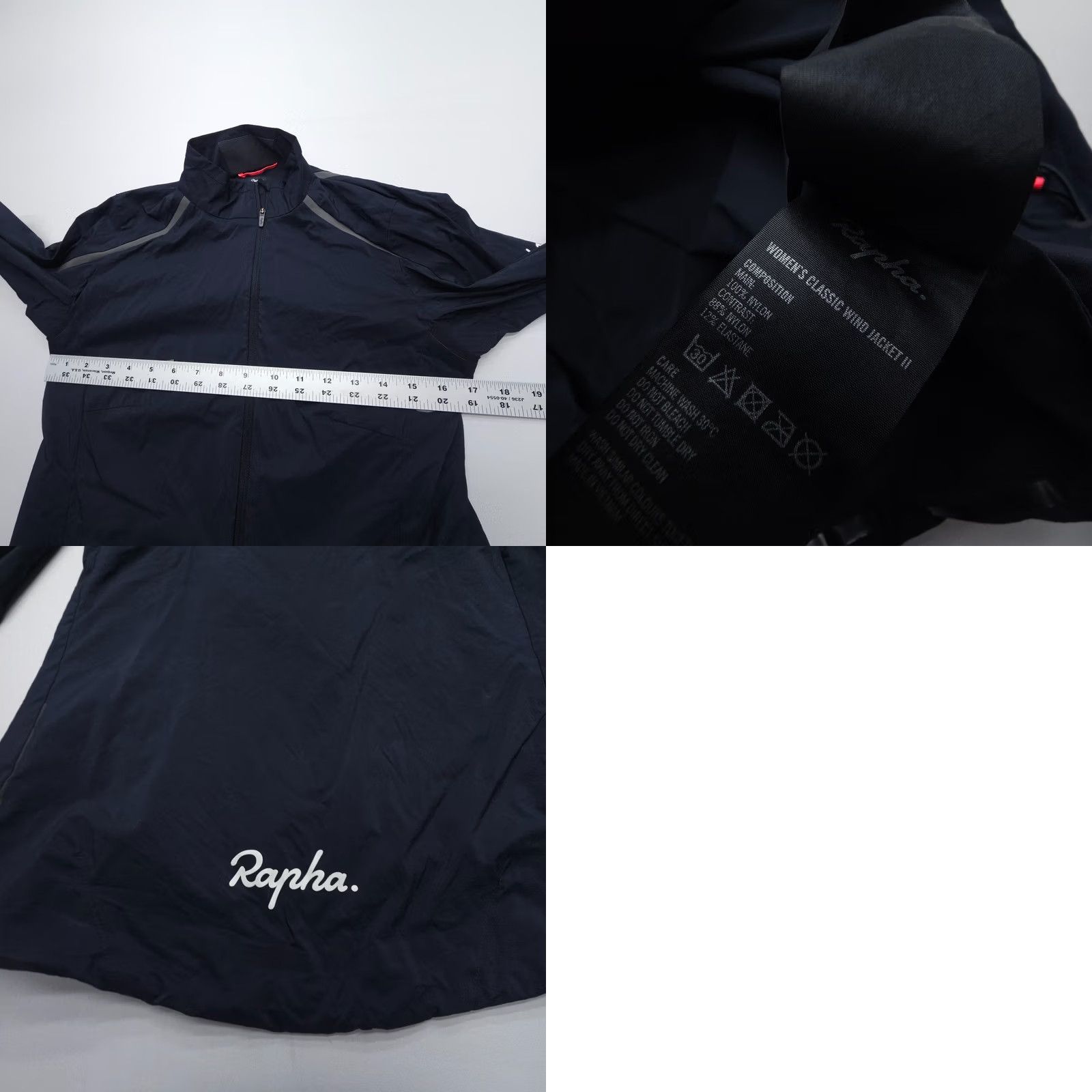 Rapha Rapha Classic Wind Jacket II Womens Small Black Reflective Cycling Walking Light Jacket Size S / US 4 / IT 40 - 8 Thumbnail