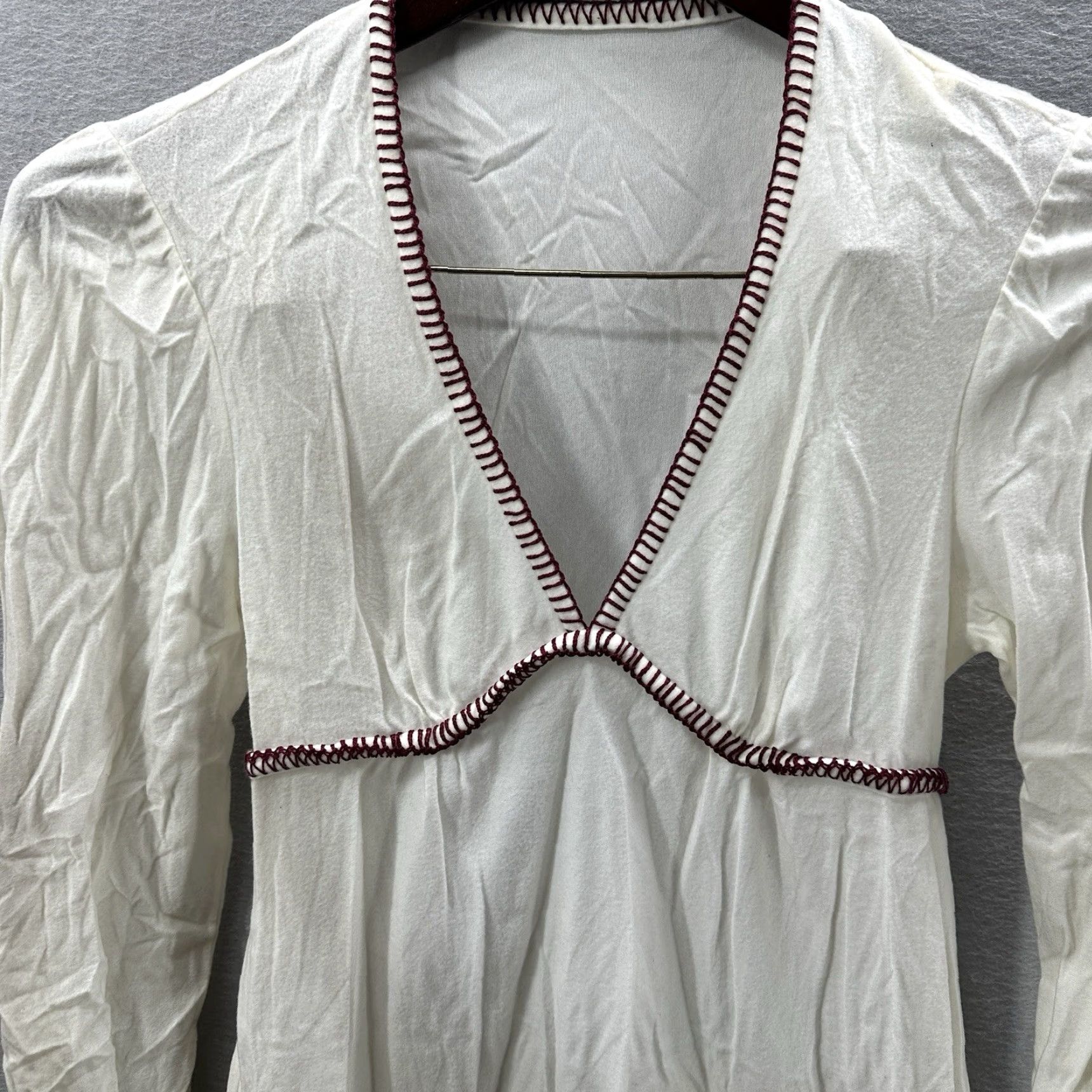 Vintage VINTAGE Vassarette Nightgown Womens Adult Medium Ivory Flannel Solid 80s 90s Cottagecore Empire Waist Size ONE SIZE - 3 Thumbnail