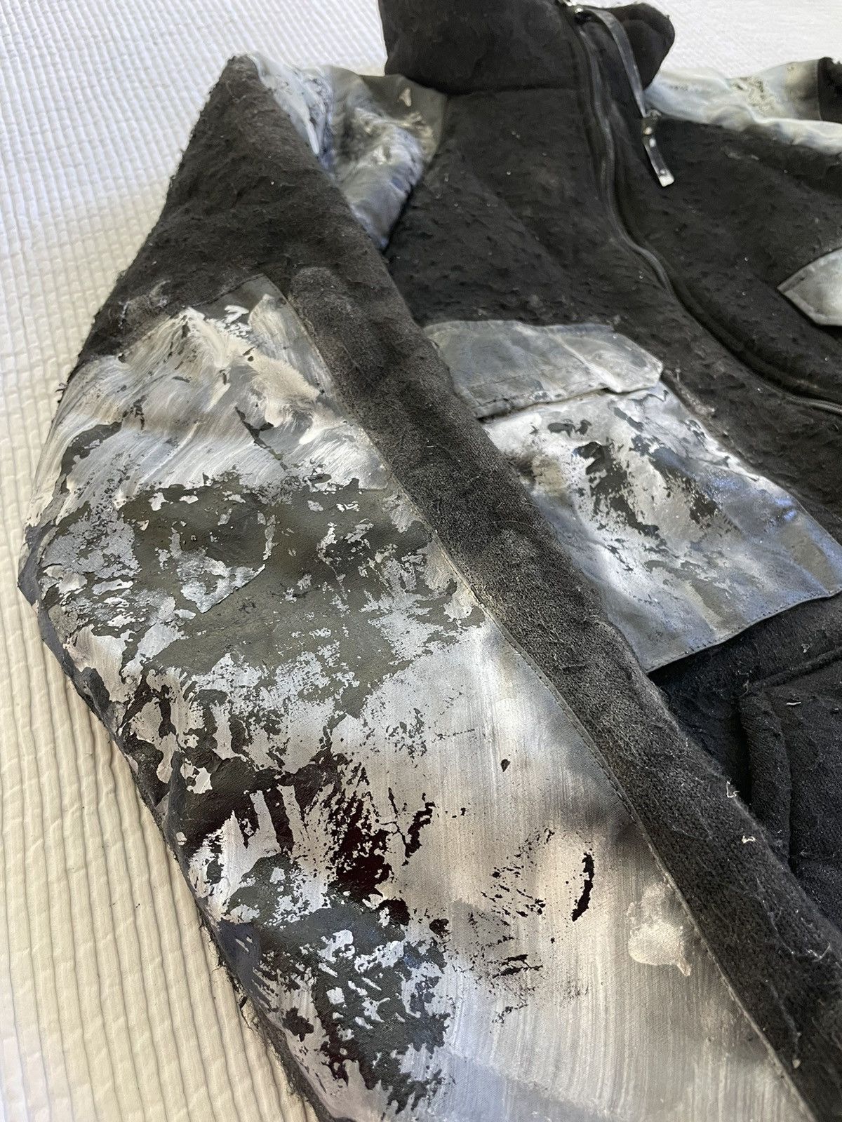 Handmade Hand Painted Black White Bear Coat Size US M / EU 48-50 / 2 - 7 Thumbnail