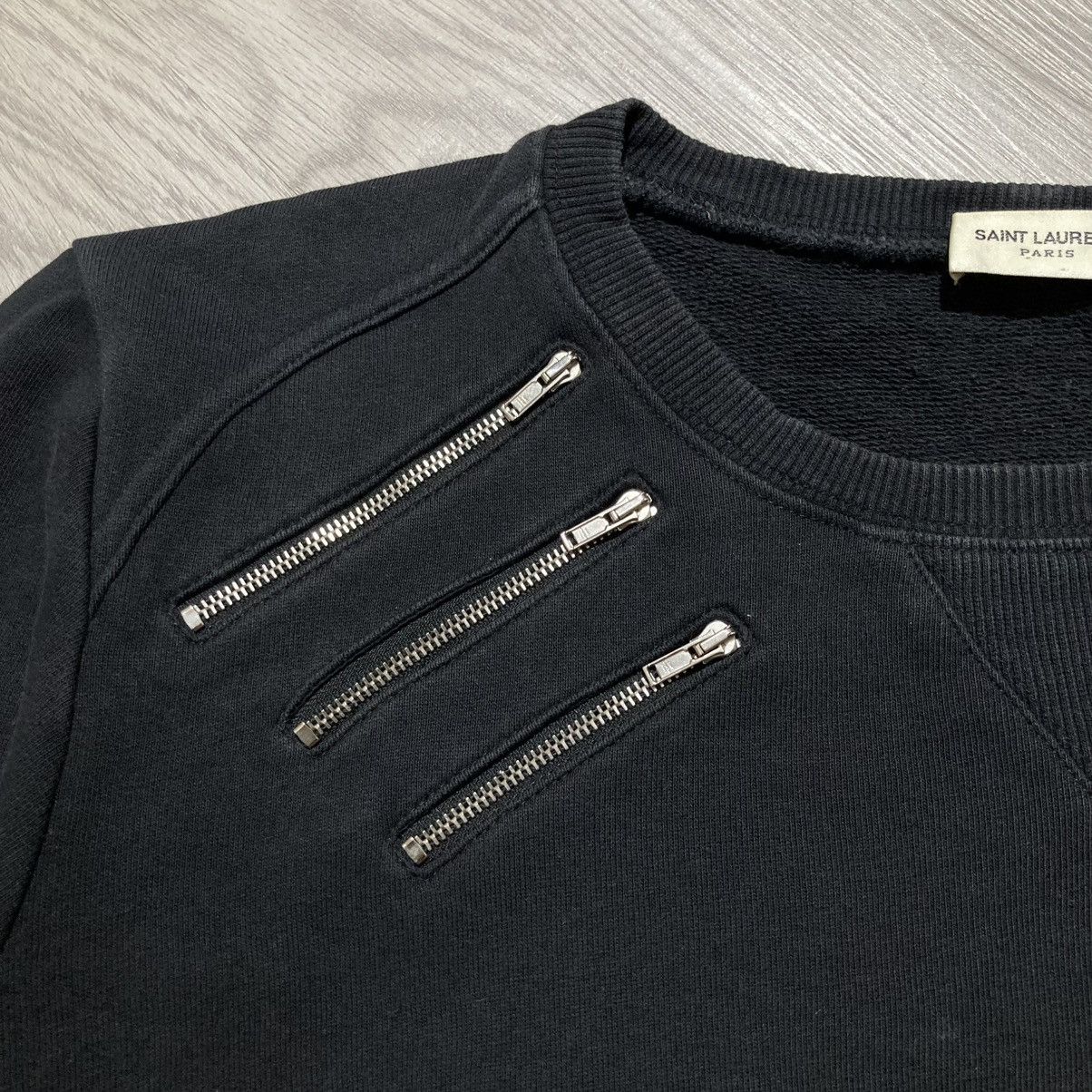 Saint Laurent Paris FW15 Saint Laurent Paris Hedi Slimane 5 Zip Sweatshirt Black Size US M / EU 48-50 / 2 - 5 Thumbnail