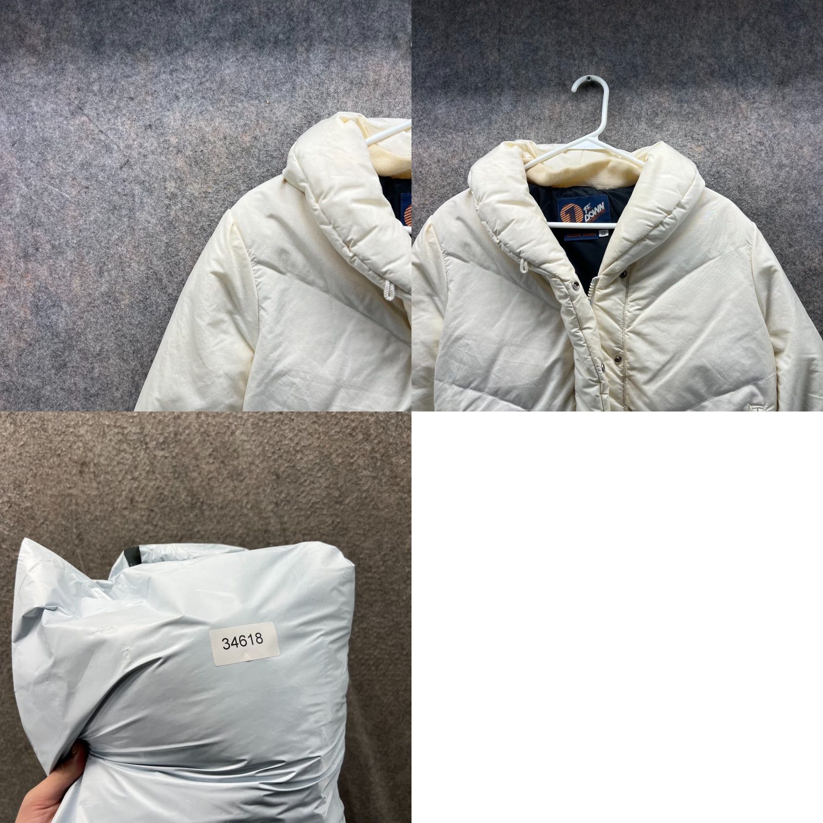 Vintage VINTAGE First Down Jacket Womens 12 Puffer Full Zip Heavyweight Down 90s Cream Beige Size XL / US 12-14 / IT 48-50 - 8 Thumbnail