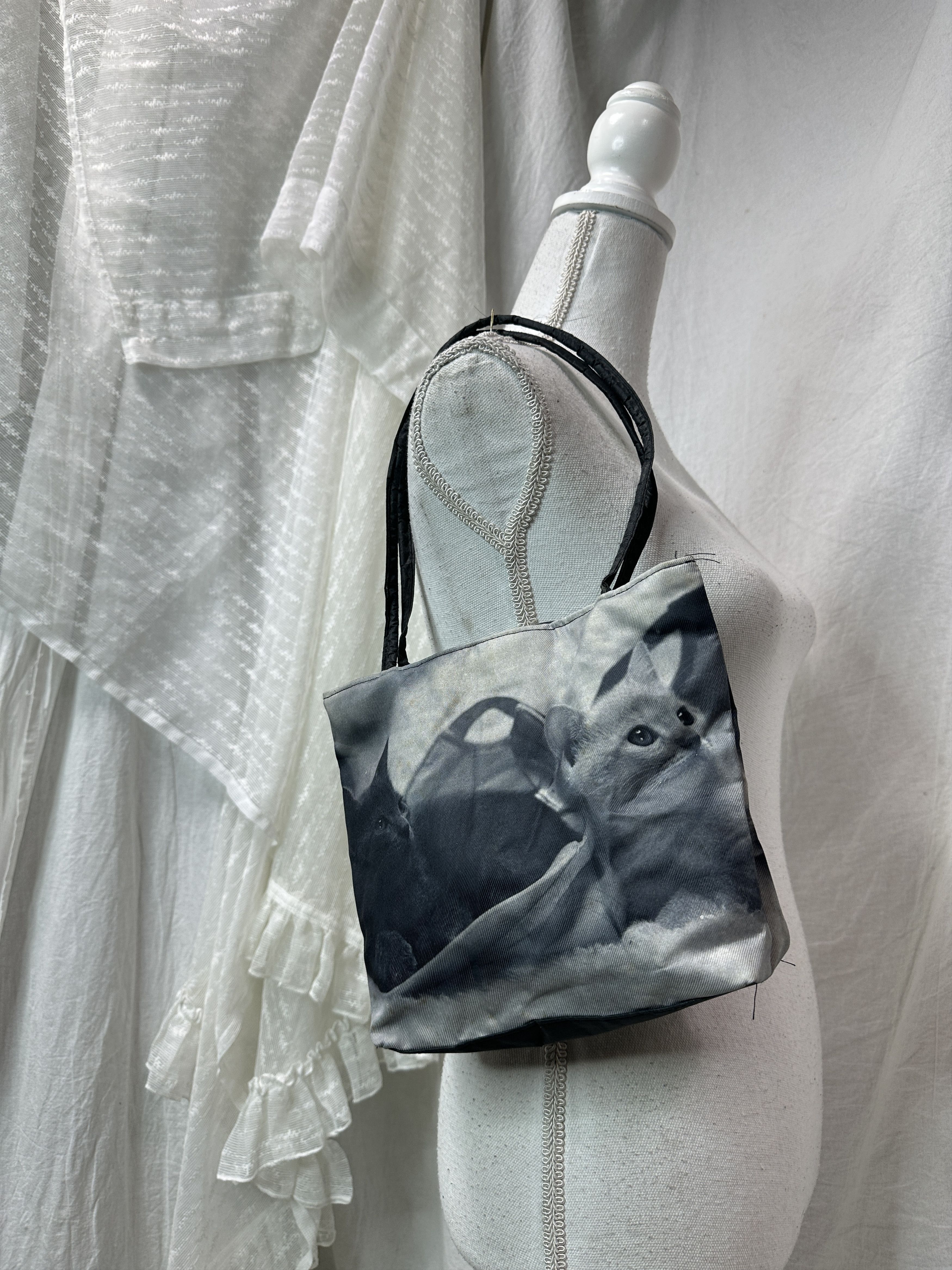 Vintage Vintage Avant Garde Kitten Cat Print Shouder Bag Y2K Size ONE SIZE - 1 Thumbnail