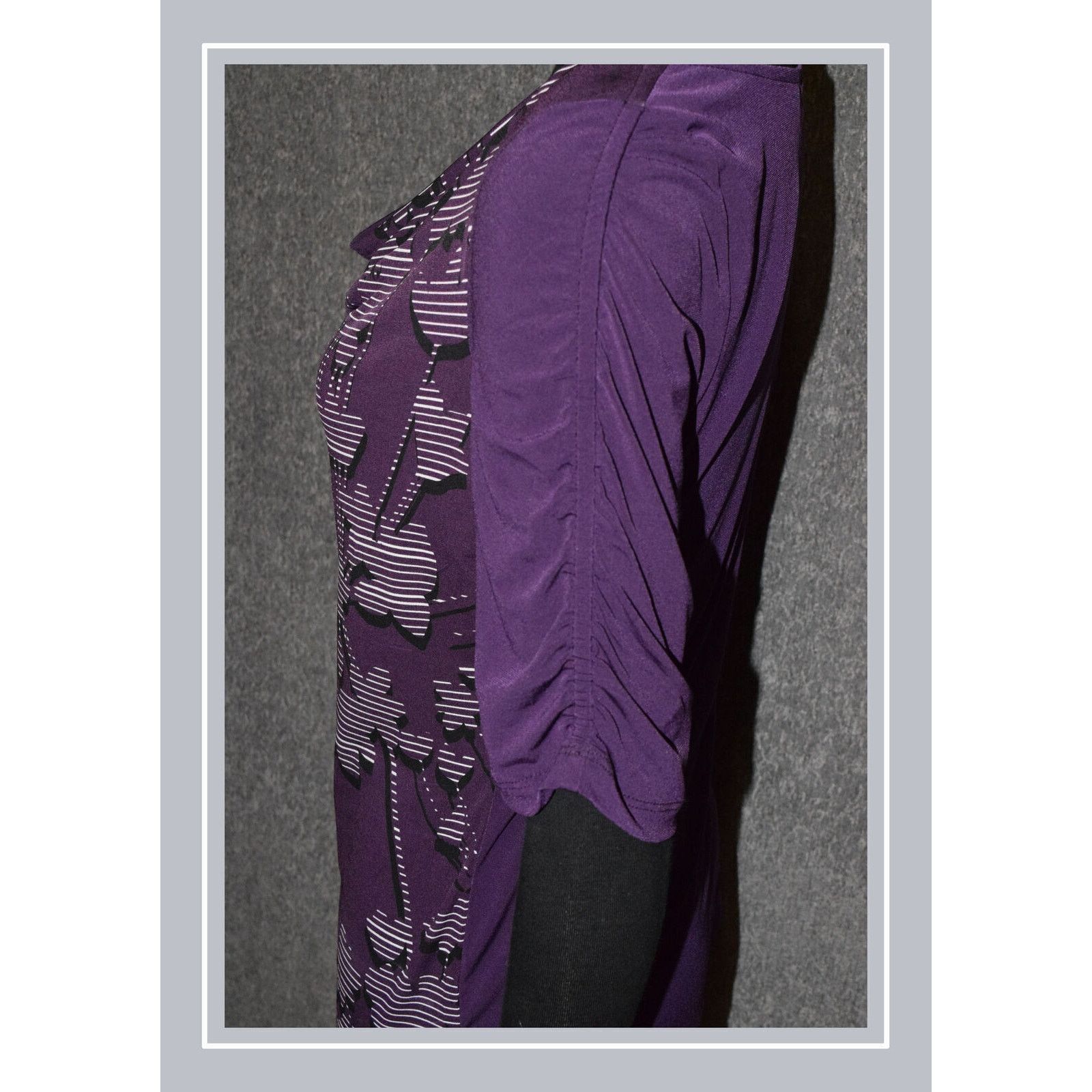 Vintage The Limited Purple Abstract Floral Print SS Blouse SZ M Size M / US 6-8 / IT 42-44 - 3 Thumbnail