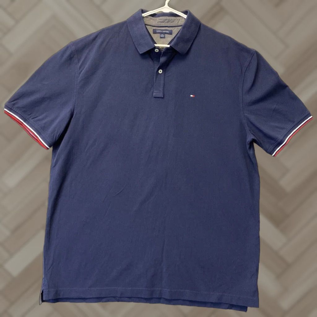 Tommy Hilfiger Tommy Hilfiger Polo Shirt Men's 2XL Short Sleeve Logo Navy Blue Casual Activewear Size US XXL / EU 58 / 5 - 1 Thumbnail