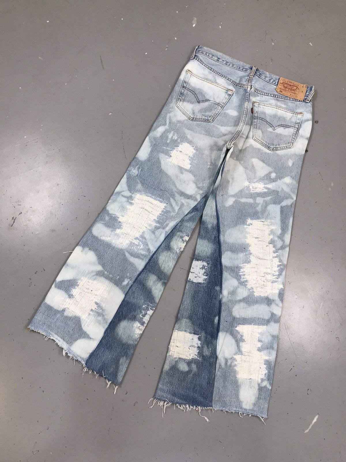 Levi's × Vintage Vintage Levi’s custom Distressed acid wash flared denim Size US 34 / EU 50 - 10 Thumbnail