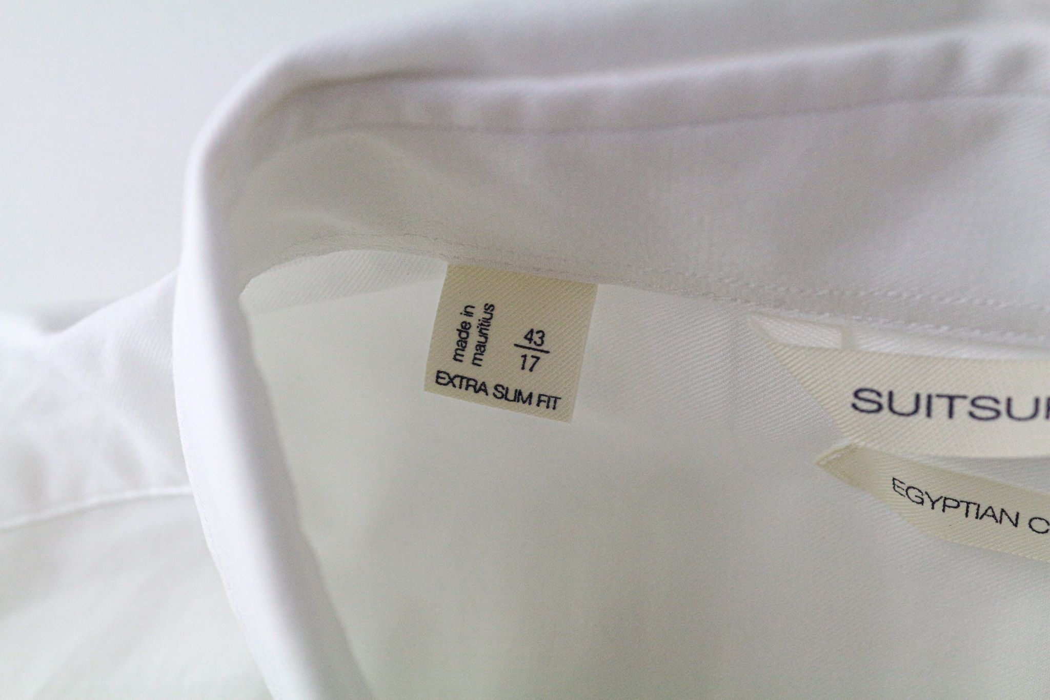 Suitsupply 43/ 17 Solid White Extra Slim Cut Egyptian Cotton 72924 Size 42R - 5 Thumbnail