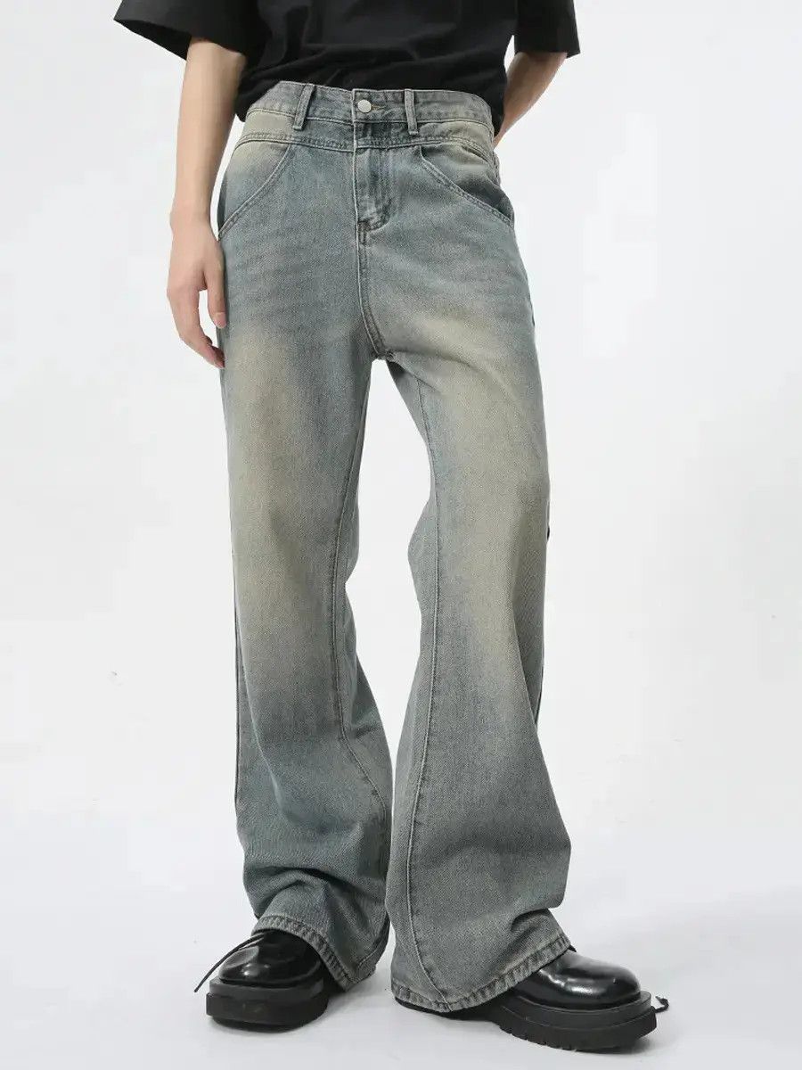 Japanese Brand Retro loose straight leg micro flared jeans Size US 30 / EU 46 - 2 Thumbnail