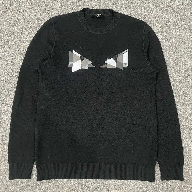 Fendi Fendi Men's Black Cotton Oversized Sweatshirt 0089 Size US XL / EU 56 / 4 - 1 Thumbnail