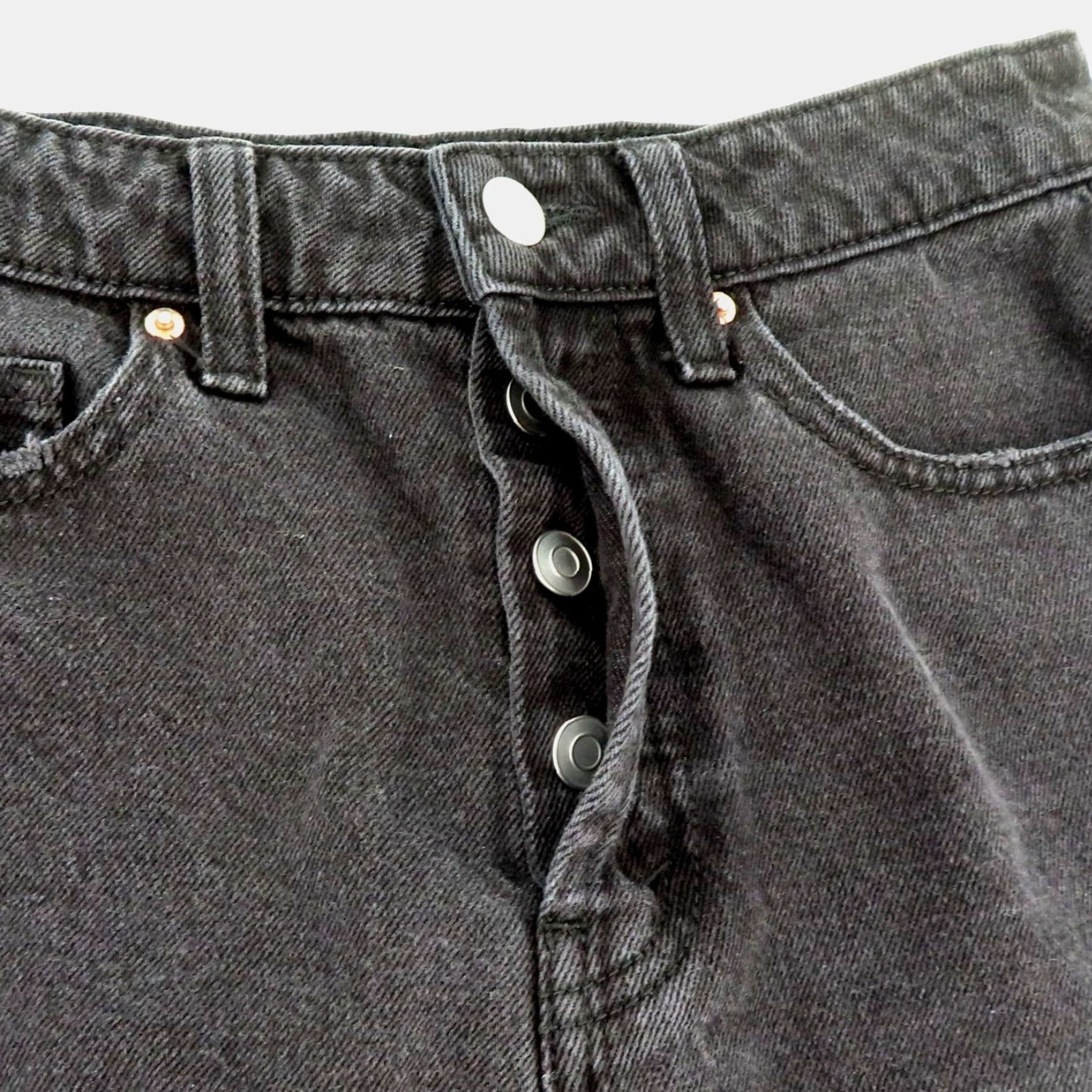 Vintage VINTAGE not applicable; use original: Wild Fable Women 2 Highest Rise Shorts Black Denim Cut-Off Shorts Rise High Button Fly 5-Pocket Size 26" / US 2 / IT 38 - 3 Thumbnail