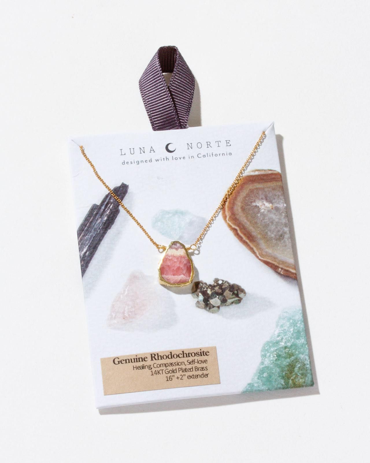 Other Earth, Wind and Fire Stone Necklace Gold- Rhodochrosite Size ONE SIZE - 2 Thumbnail