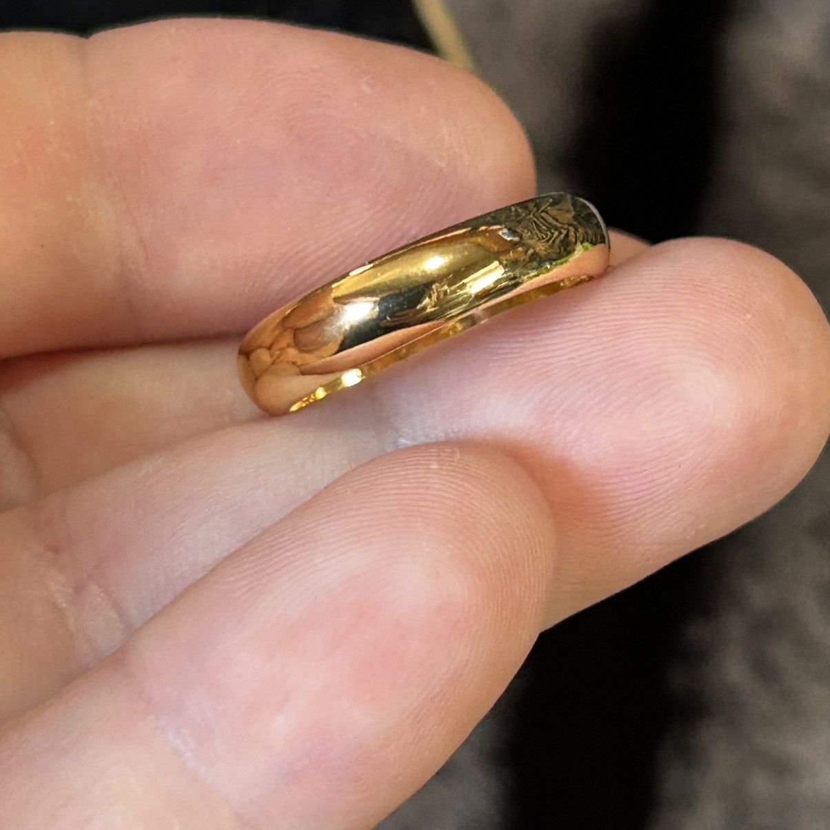 Jewelry Shiny 18kt gold plated 4mm stainless steel comfort ring 7 Size ONE SIZE - 6 Thumbnail