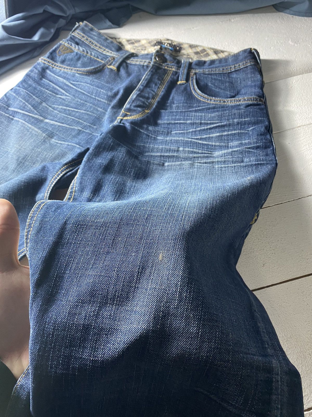 Billabong × Quiksilver × Rip Curl 💢90s Quicksilver Baggy Loose Fit Blue Denim Pants Mens Surf Size US 31 - 7 Thumbnail