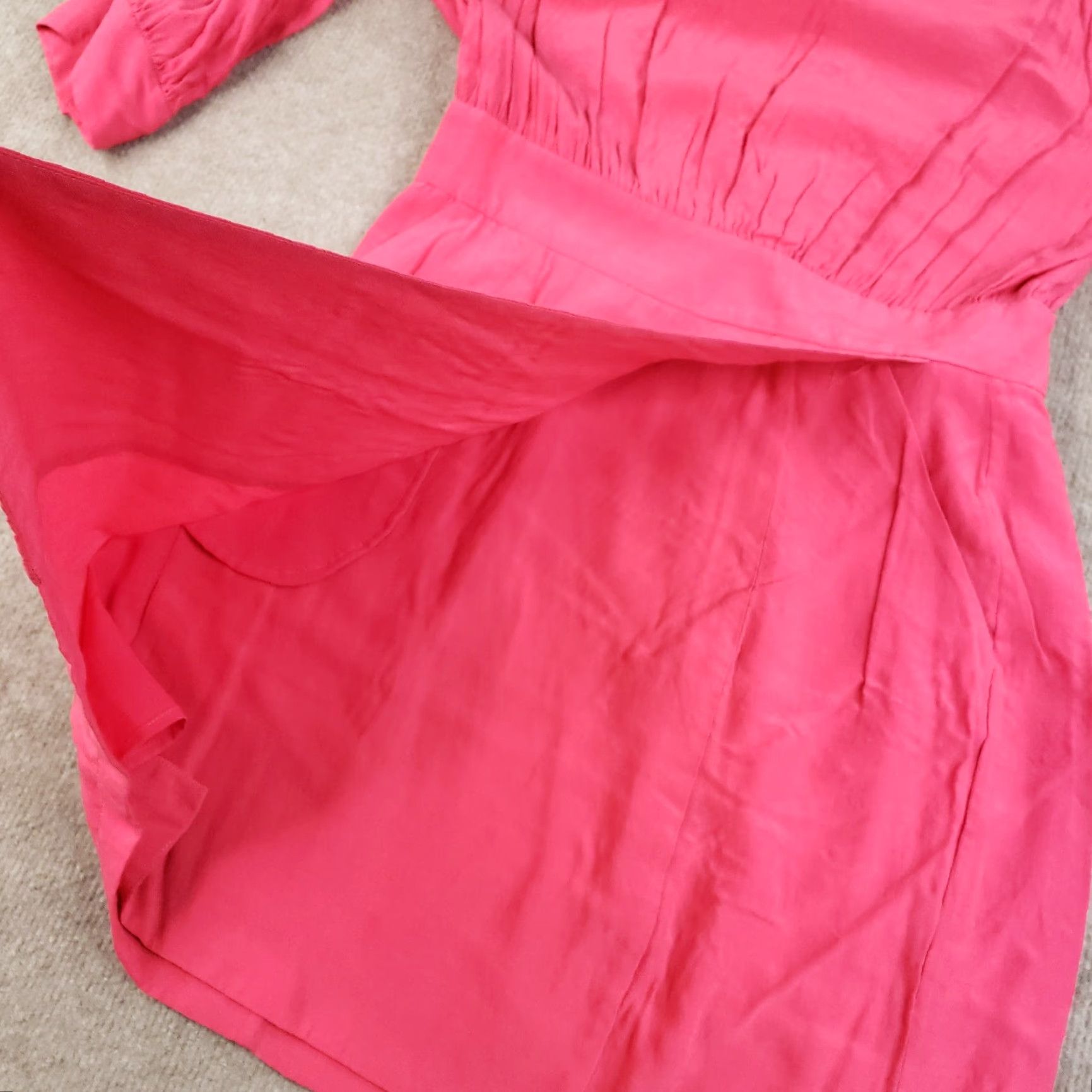 Iro IRO Shift Dress Womens Size 38 Pink Long Sleeve Lined Pockets Faux Wrap Size M / US 6-8 / IT 42-44 - 6 Thumbnail