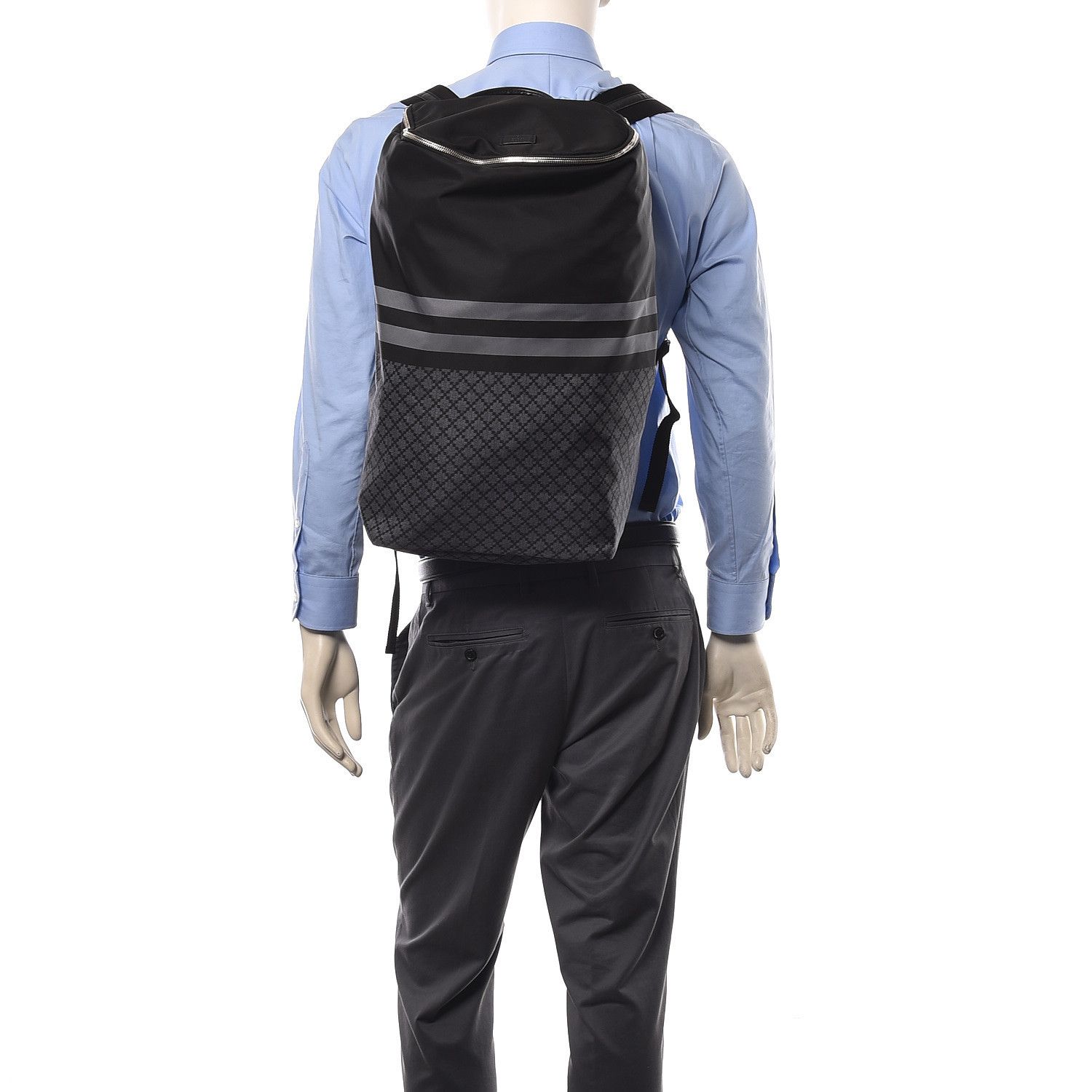 Gucci Gucci Diamante Nylon Backpack Black Size ONE SIZE - 3 Thumbnail