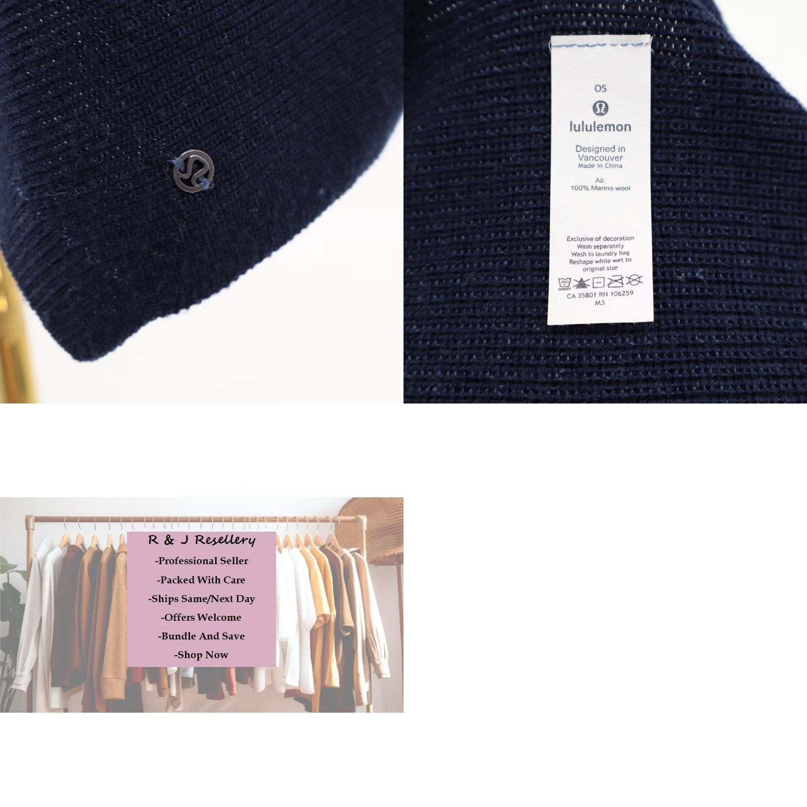 Lululemon Lululemon Exaltation Wrap Reversible Code Blue True Navy Merino Wool One Size Women Sweater Wrap Shirts? Size ONE SIZE - 8 Thumbnail