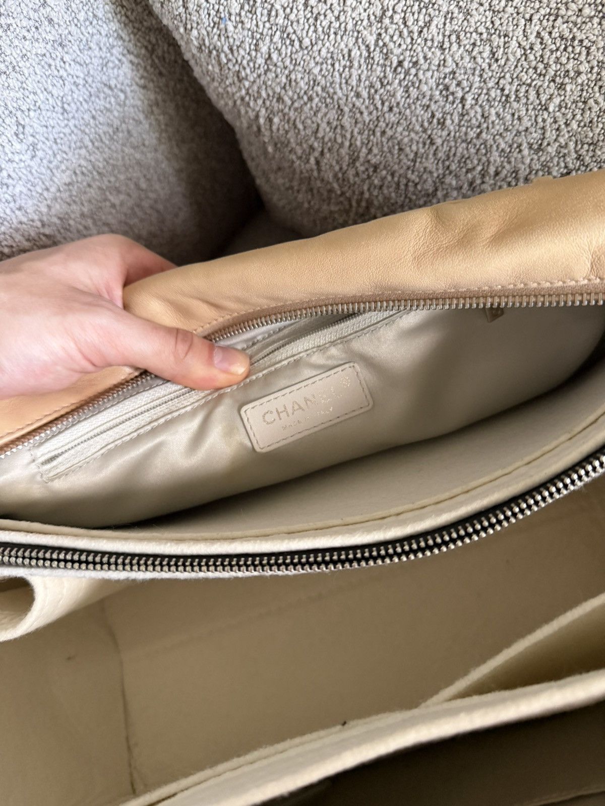 Chanel Chanel Sharpei Lambskin Quilted Bowler (Beige) Size ONE SIZE - 5 Thumbnail