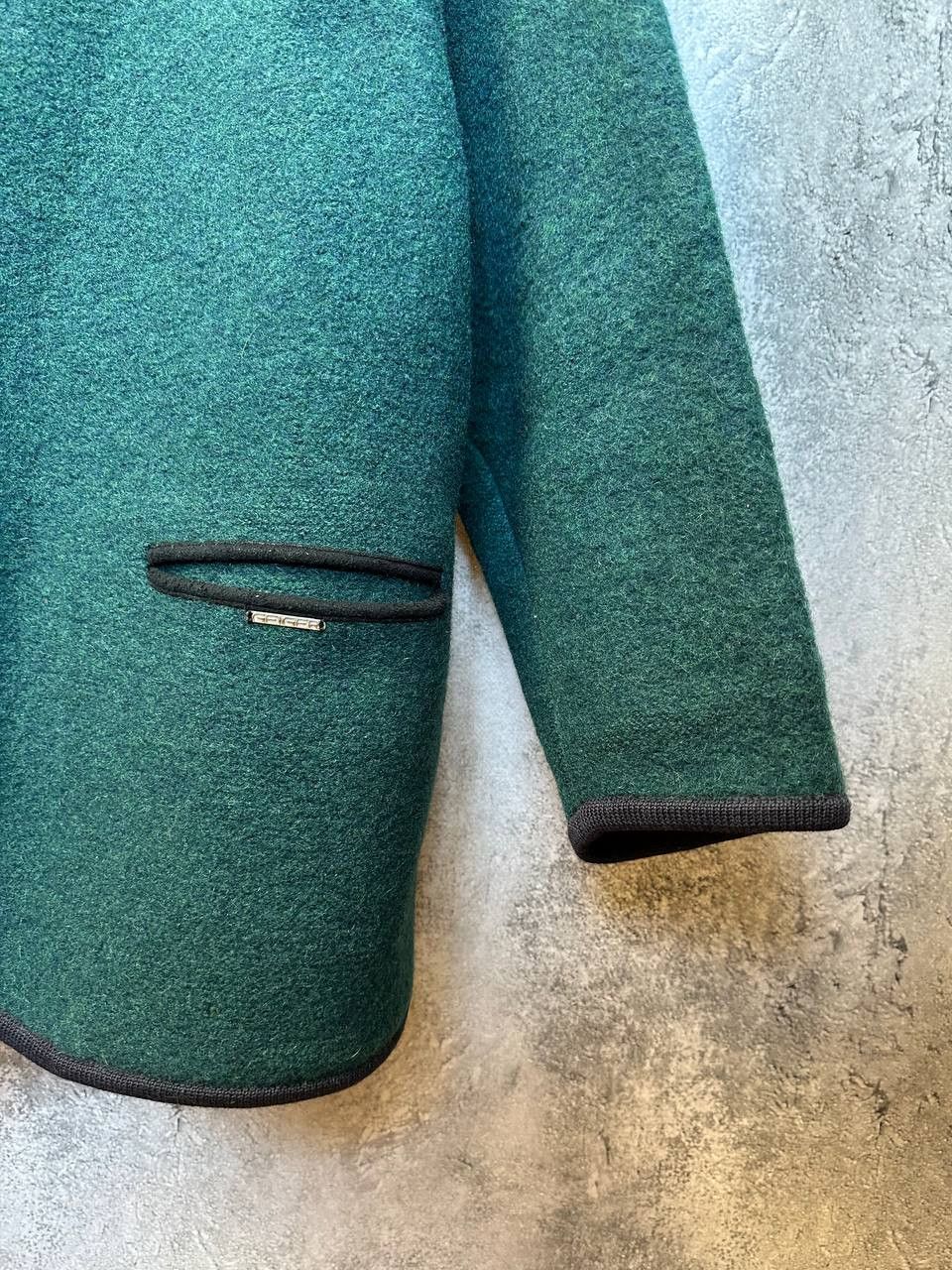 Designer × Kurt Geiger × Vintage Geiger Austria Boiled Wool Jacket Green Black Vintage Size M / US 6-8 / IT 42-44 - 9 Thumbnail