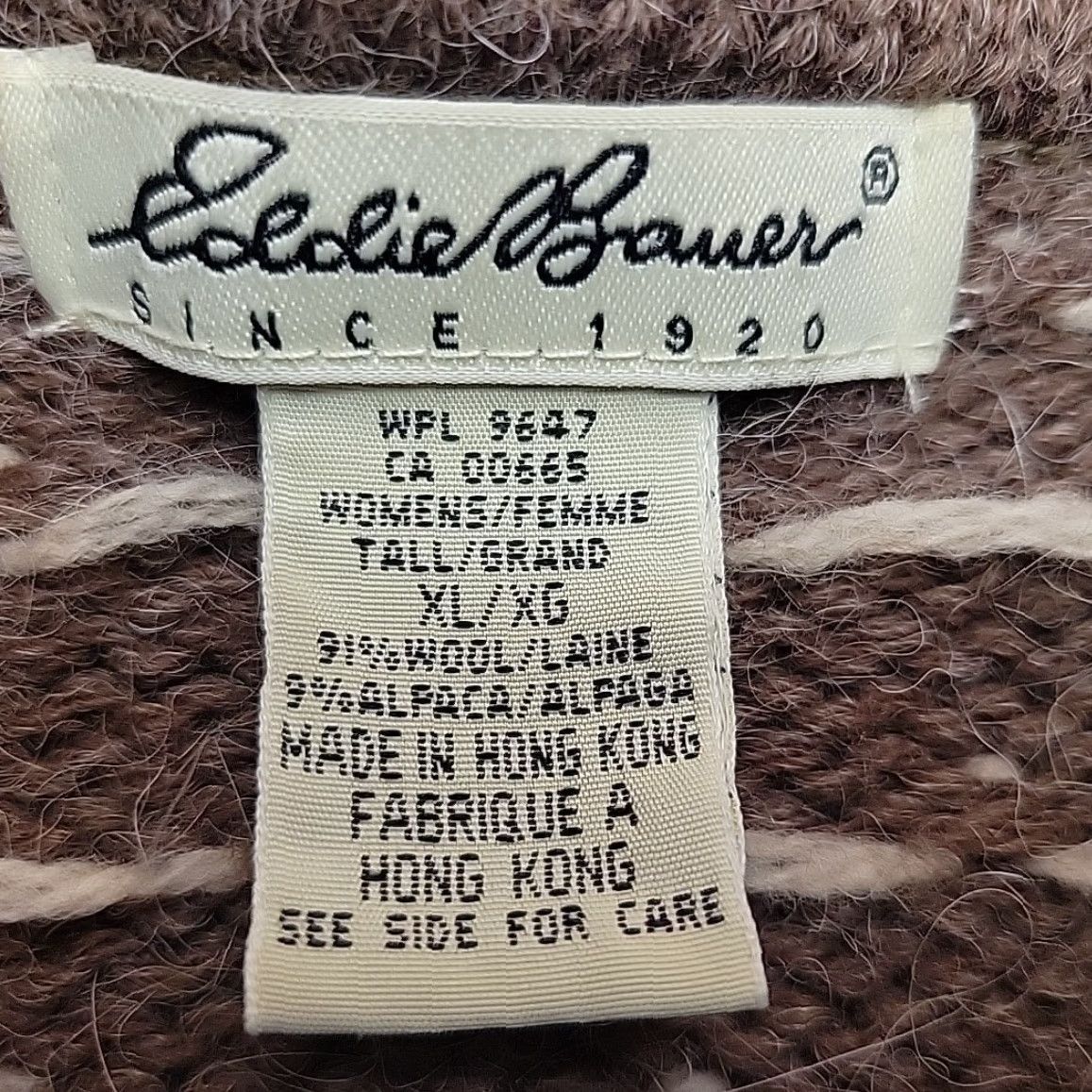 Eddie Bauer VINTAGE Eddie Bauer Cardigan Sweater Women XL Brown Fair Isle Wool Alpaca Nordic Classic Pattern Button Closure Knit Pullover Casual Women Size XL / US 12-14 / IT 48-50 - 5 Thumbnail