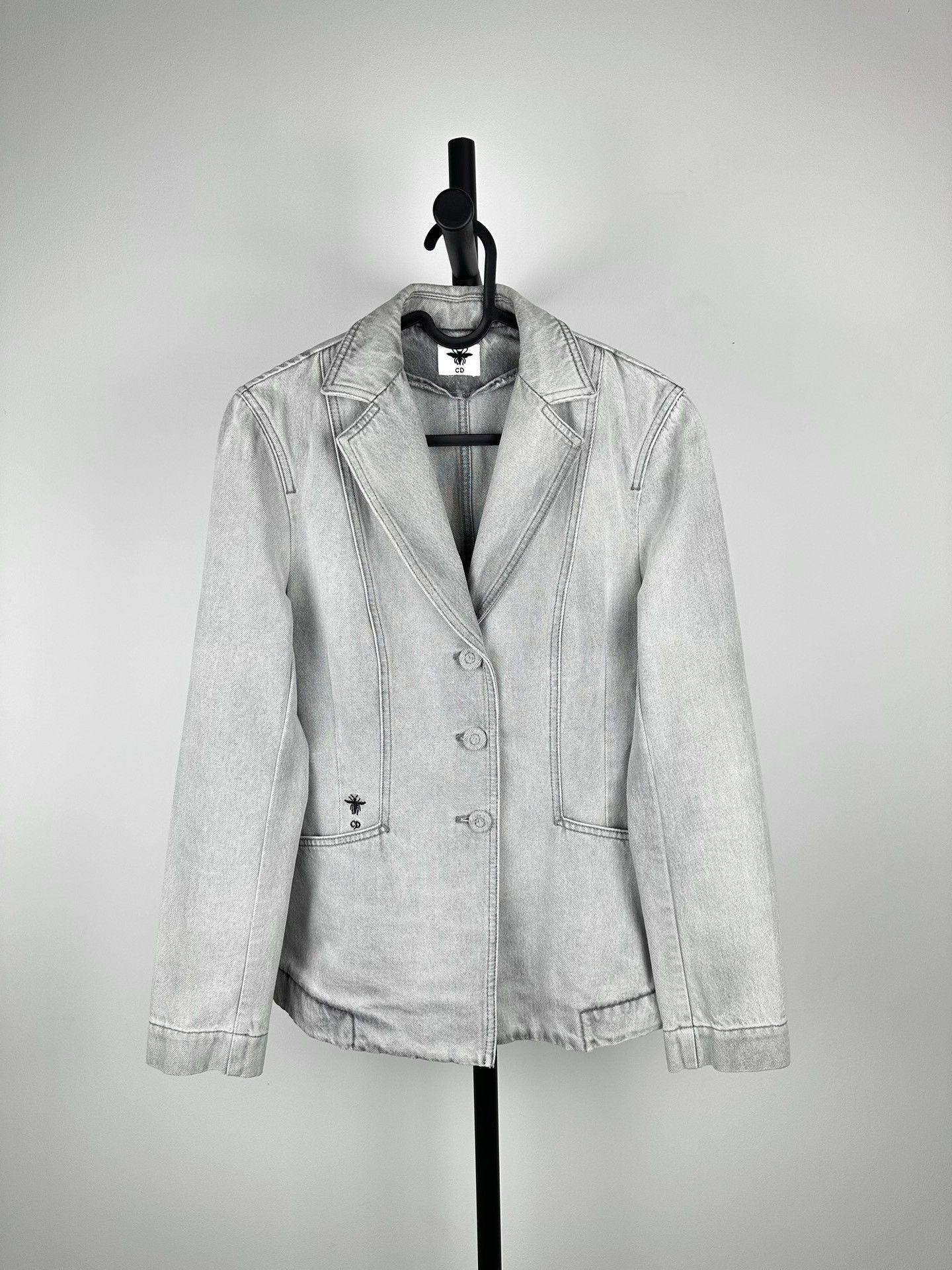 Dior Dior Gray Bar Jacket Waist-Cinched Denim Size US M / EU 48-50 / 2 - 1 Thumbnail