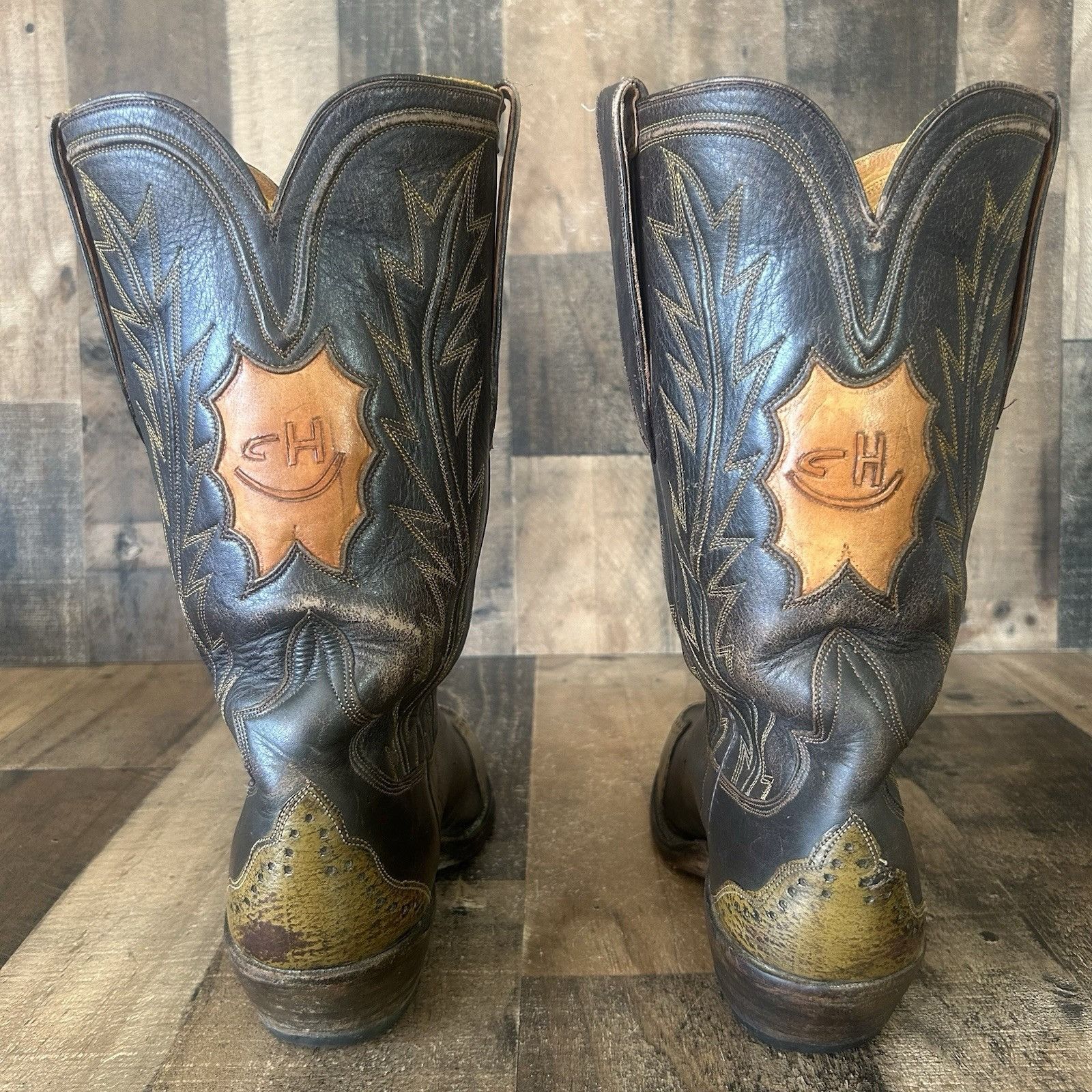 Other Custom Vintage Unbranded Wingtip Cowboy Boots Mens 11 D Size US 11 / EU 44 - 8 Thumbnail