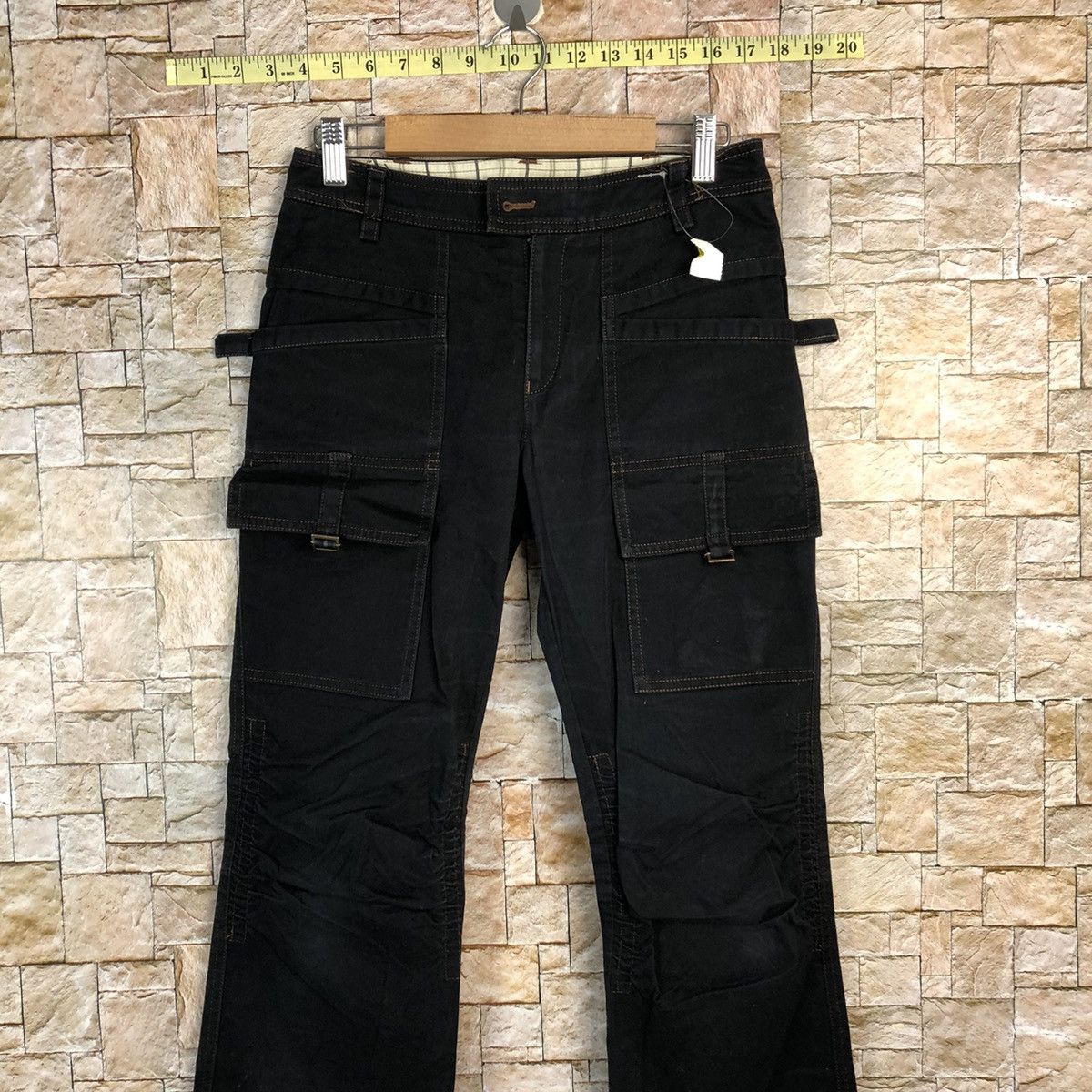 Japanese Brand Una Class Black Cargo Multipocket Pants #A729 Size 26" / US 2 / IT 38 - 2 Thumbnail