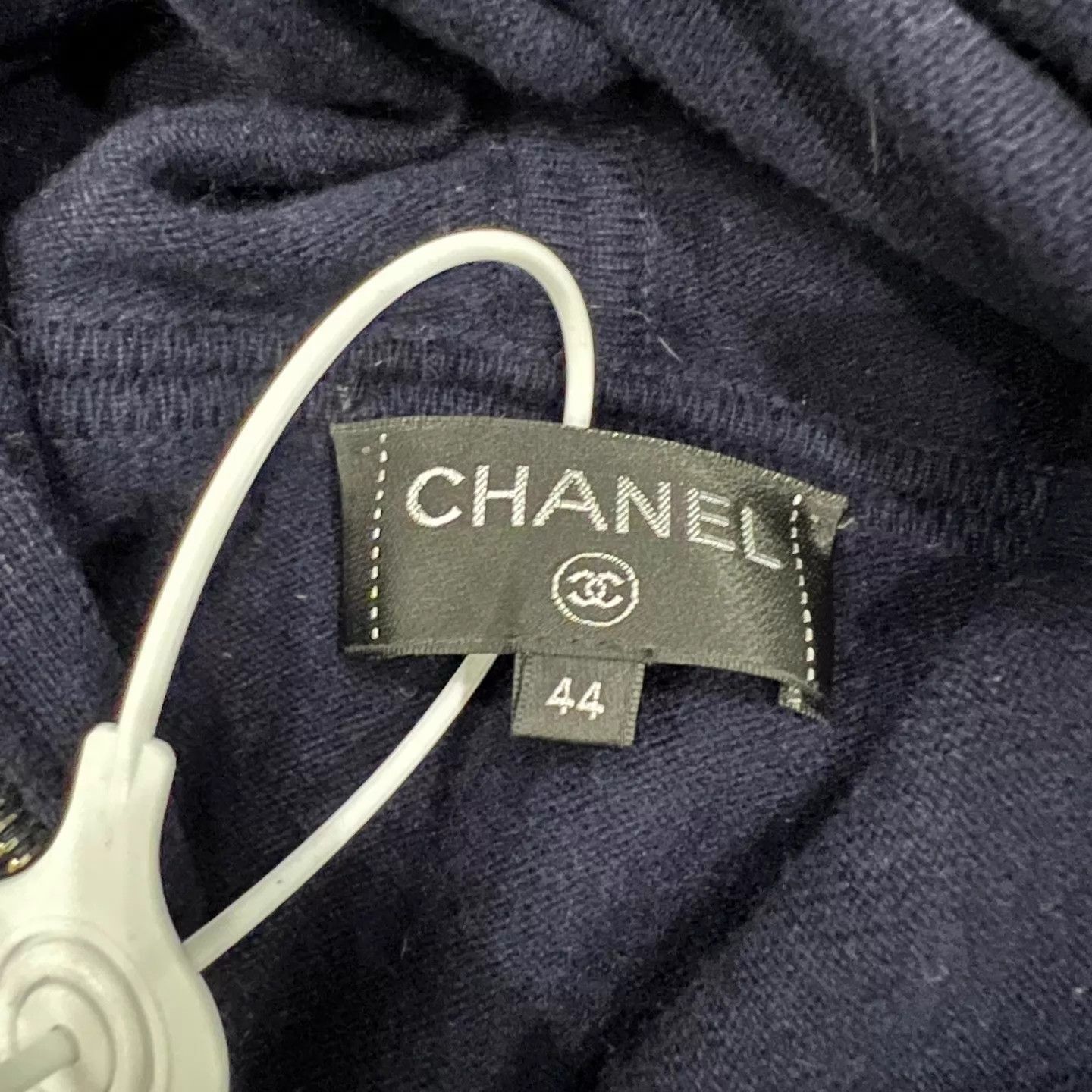 Chanel Chanel CC Navy Knit Zip-Up Jacket 44 99 New Size L / US 10 / IT 46 - 5 Thumbnail