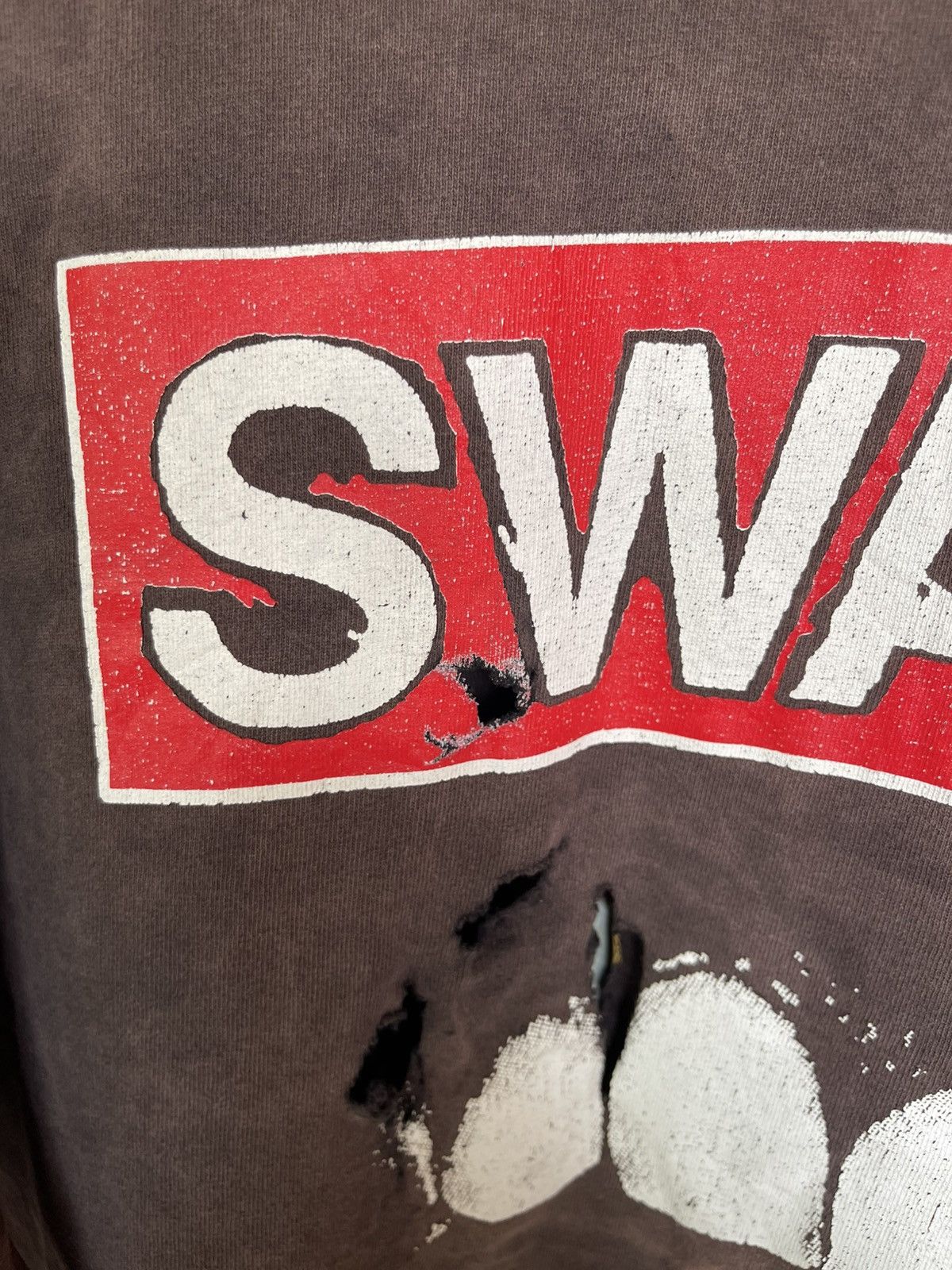 Vintage Thrashed Vintage 90's Swans Filth Punk Band Faded Tee Size US L / EU 52-54 / 3 - 2 Thumbnail