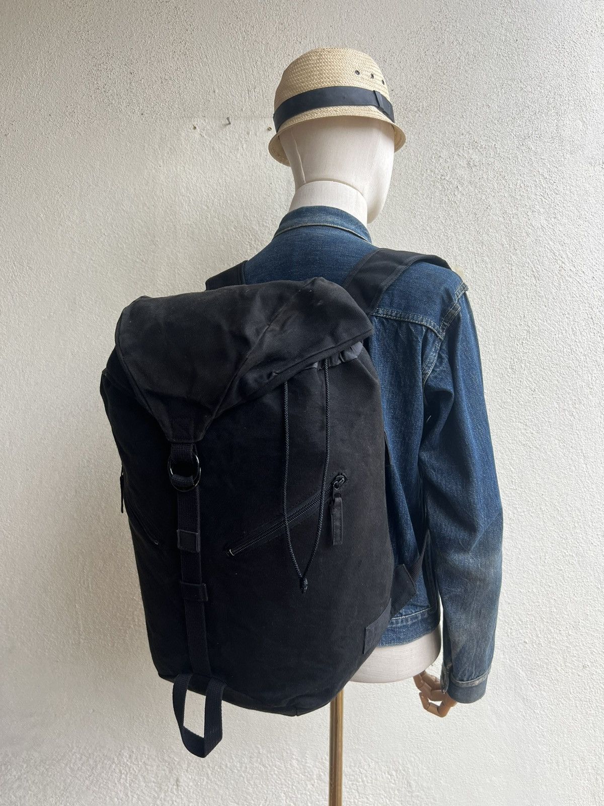 Vintage 6Shiki Japan Sun Fade Black Canvas Backpack Bag Size ONE SIZE - 1 Thumbnail