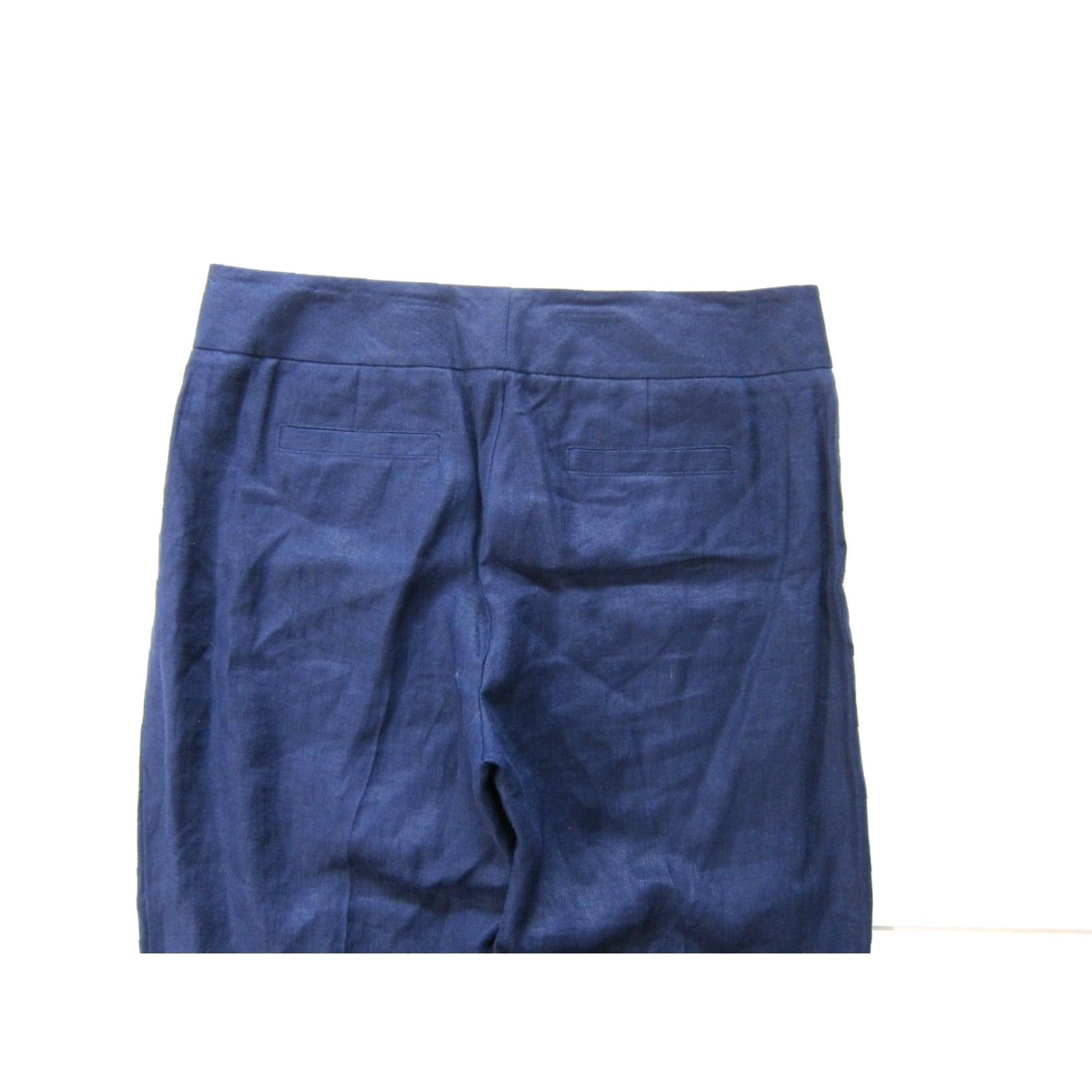 Kenneth Cole Kenneth Cole New York 100% Linen Blue Flat Front Wide Leg Capri Crop Pant 10 Size 32" / US 10 / IT 46 - 6 Thumbnail