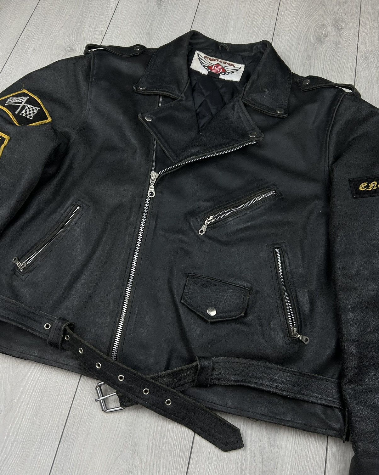 Vintage Vintage Leather Heavy Biker Jacket Black Size XL Size US XL / EU 56 / 4 - 4 Thumbnail
